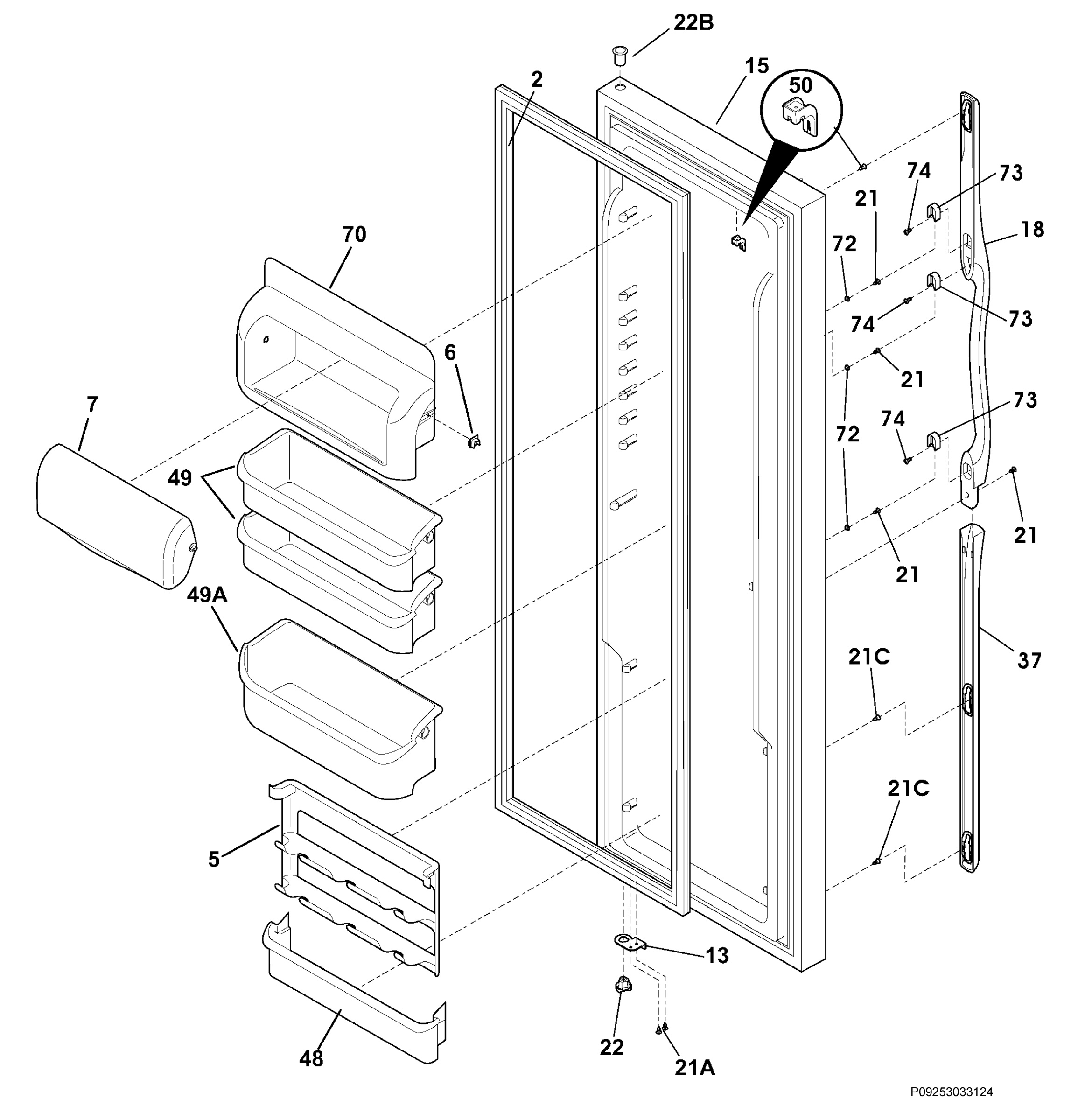 Refrigerator door