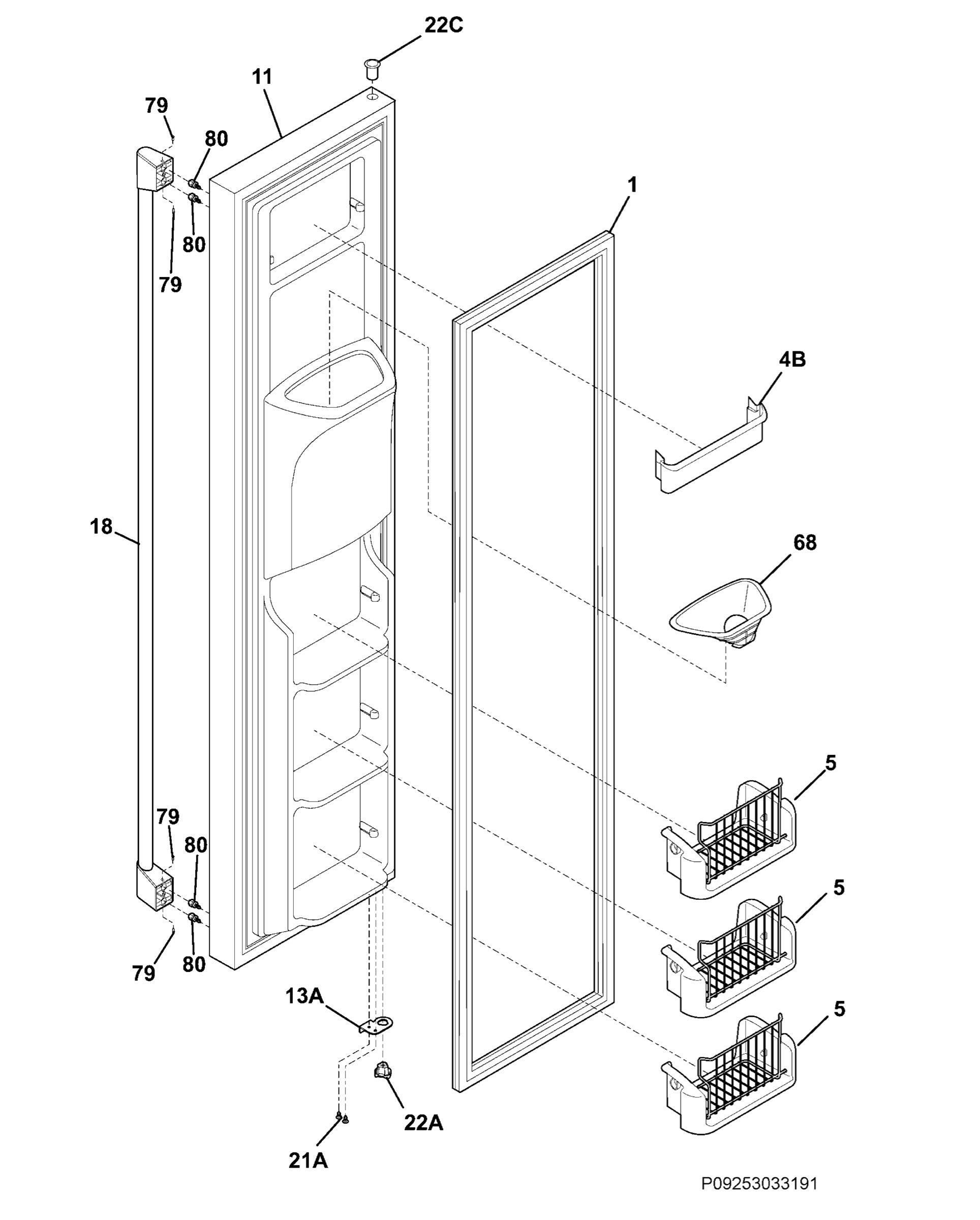 Freezer door