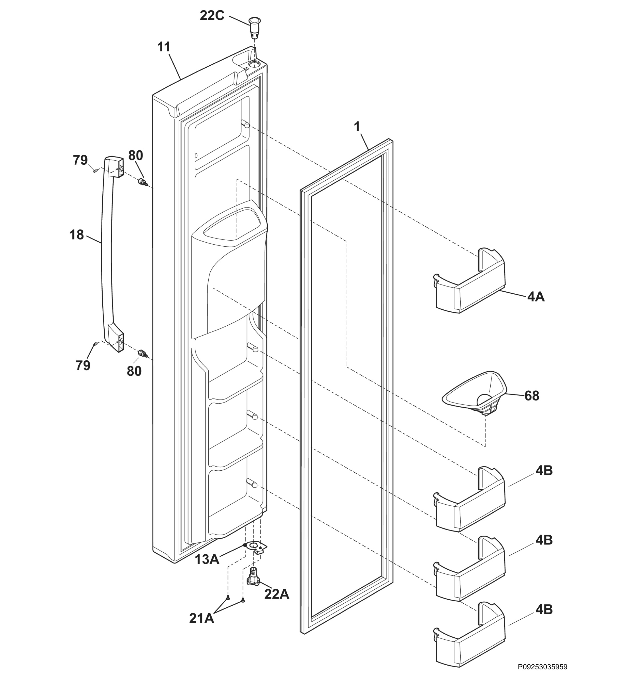 Freezer door