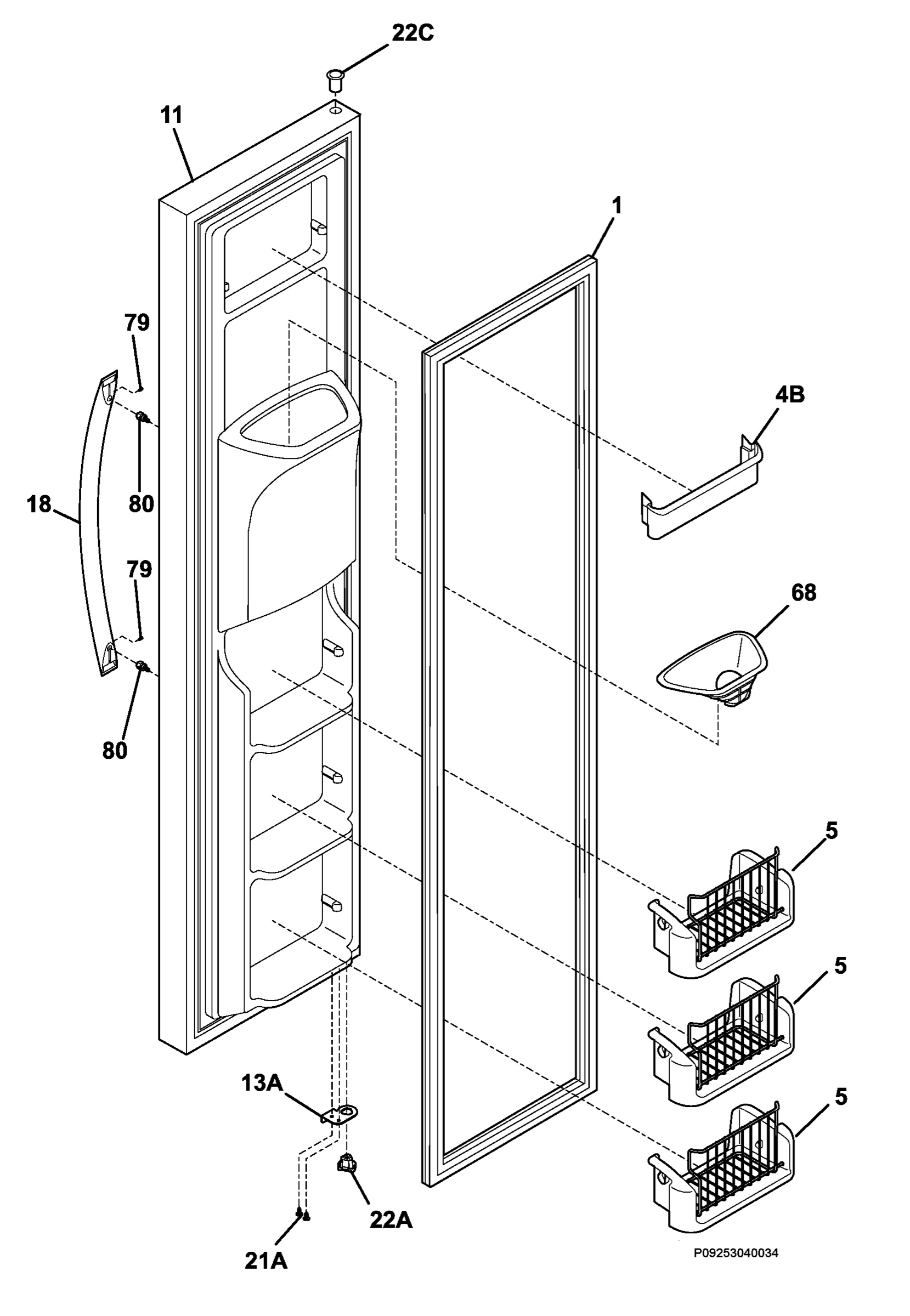 Freezer door