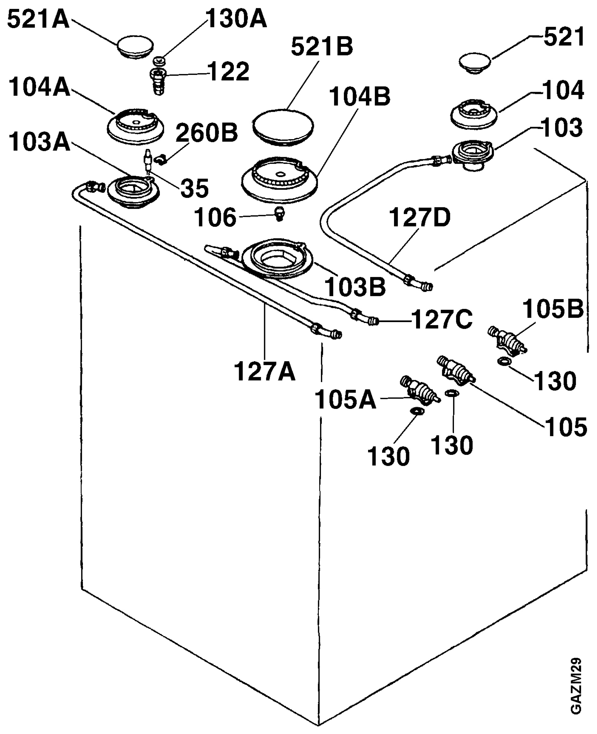 Oven and Top functional parts
