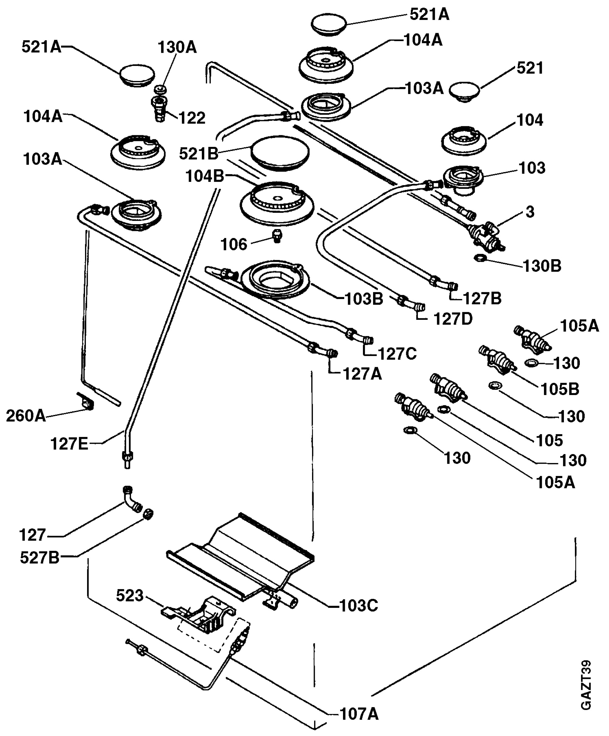 Oven and Top functional parts