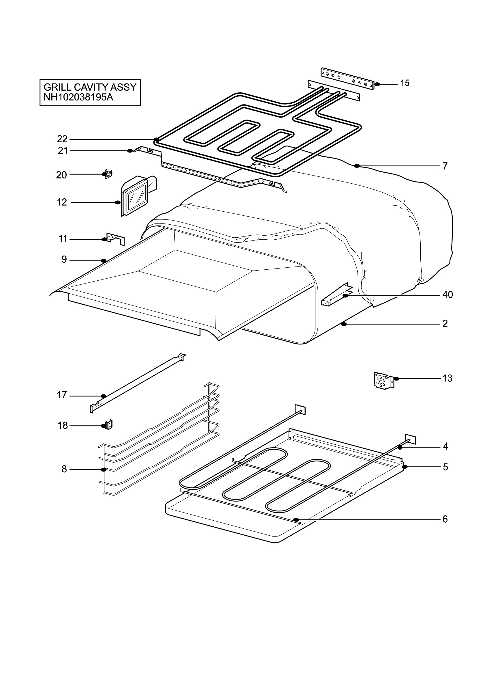 H10 Grill cavity assy