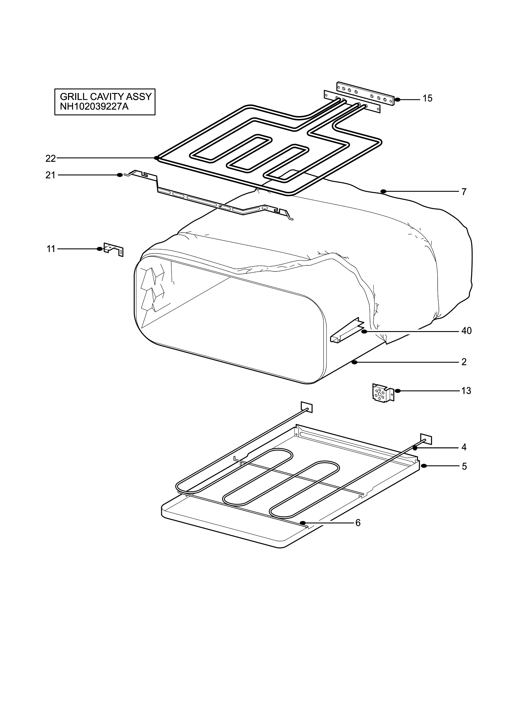 H10 Grill cavity assy