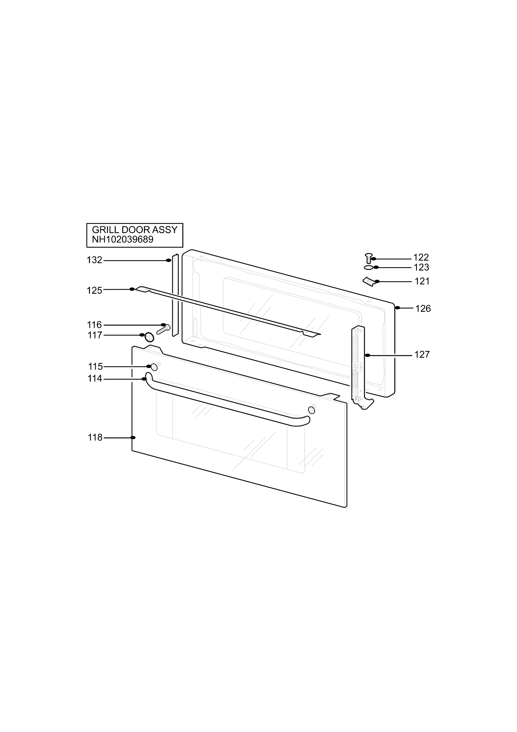 H10 Grill door assy