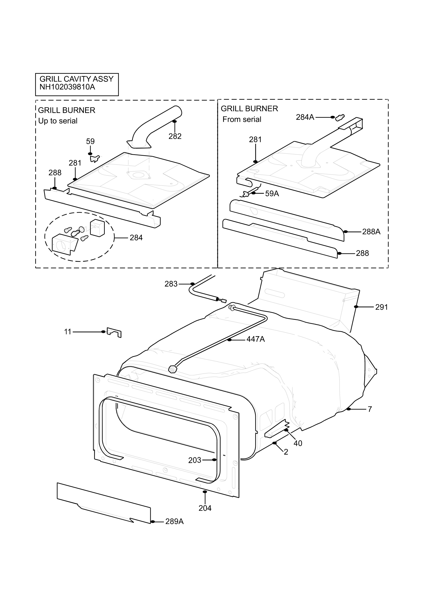 H10 Grill cavity assy