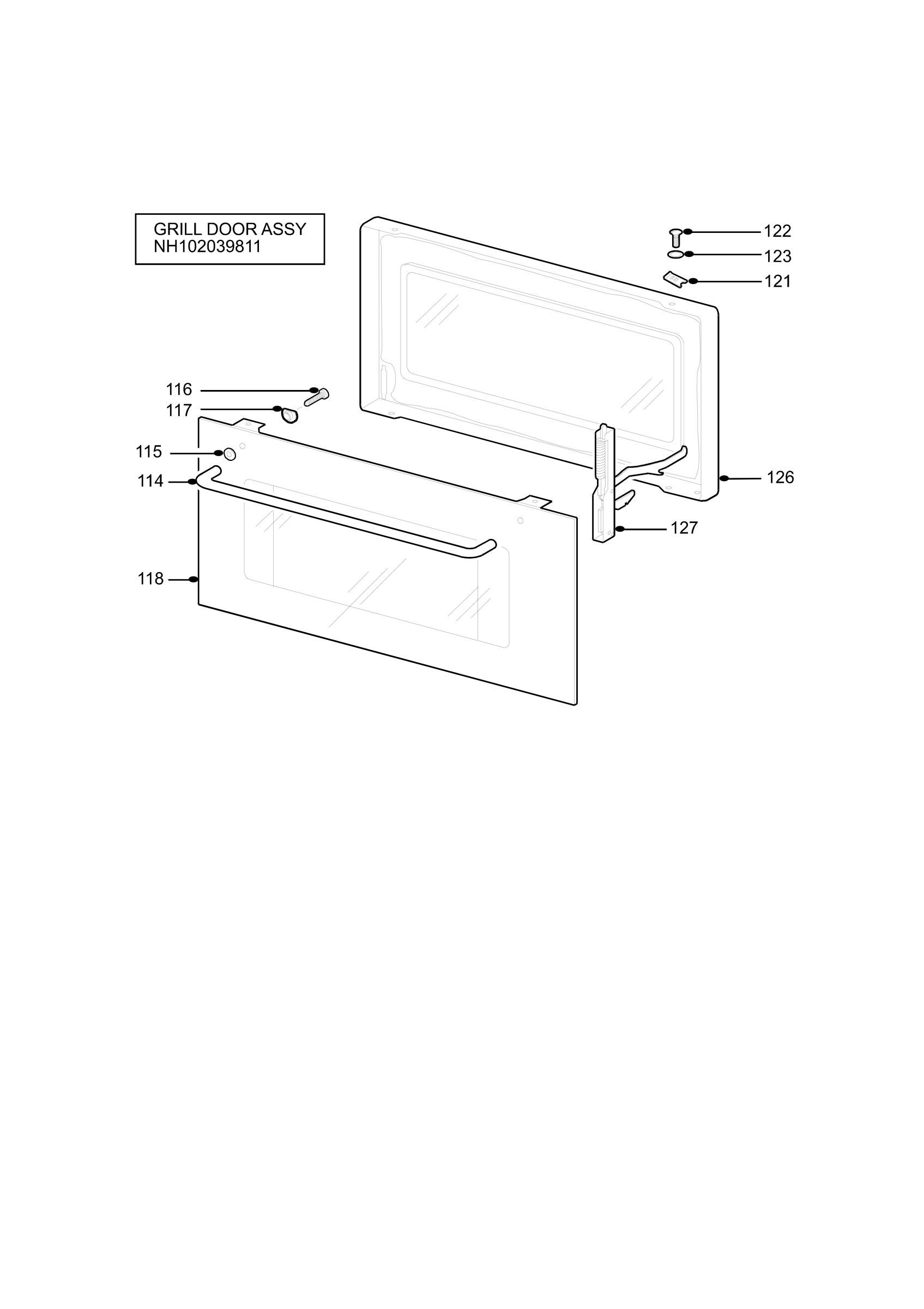 H10 Grill door assy