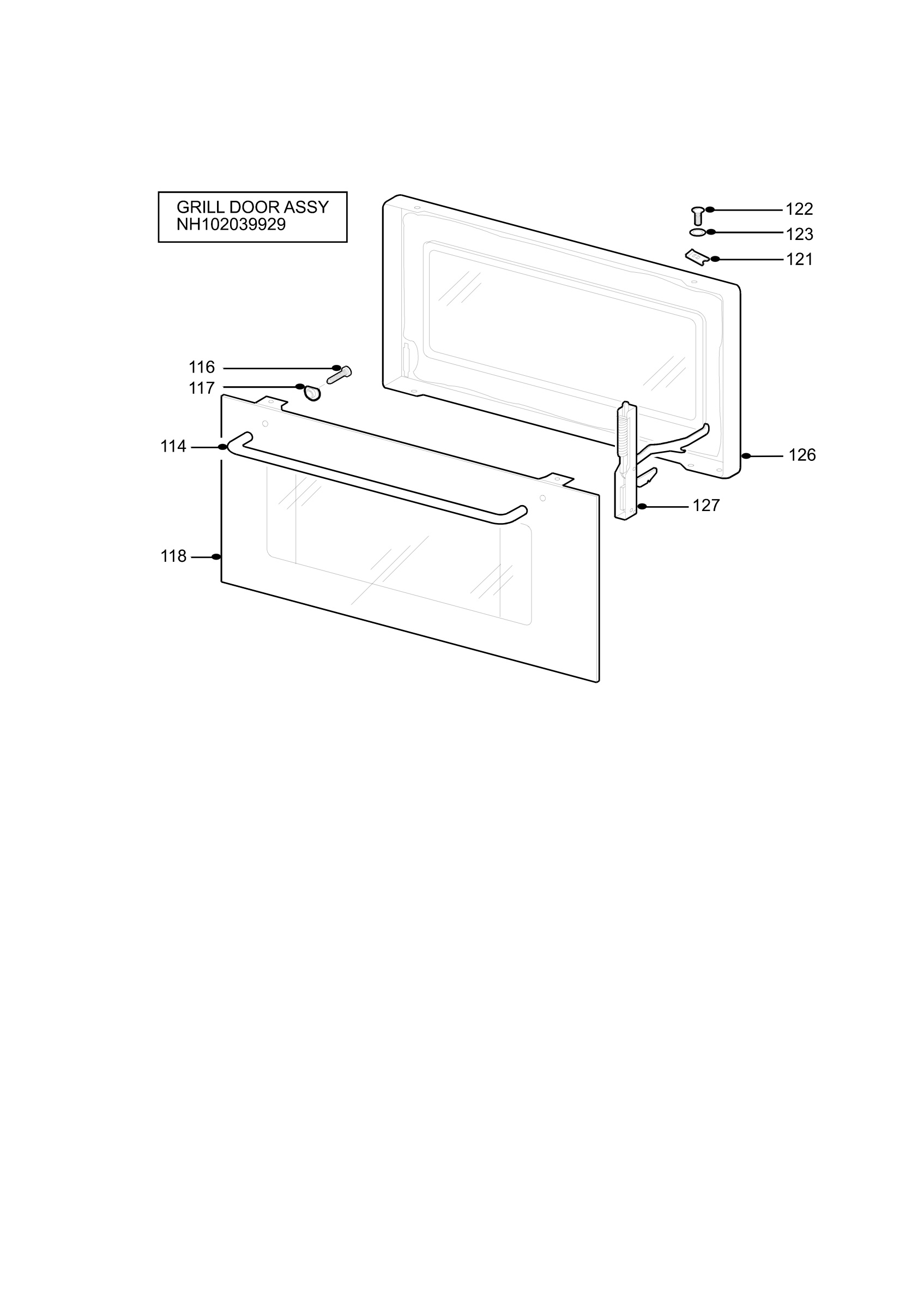 H10 Grill door assy