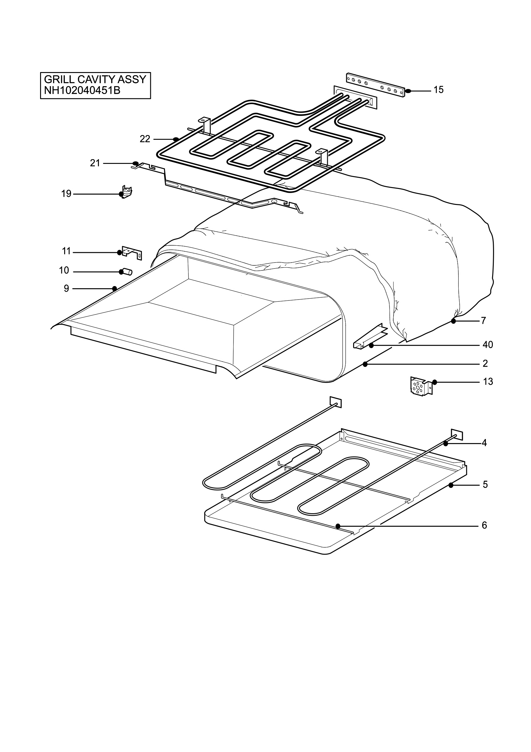 H10 Grill cavity assy