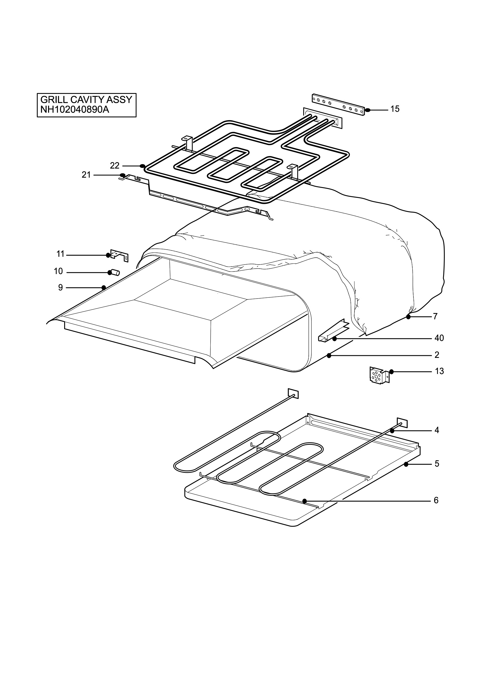 H10 Grill cavity assy