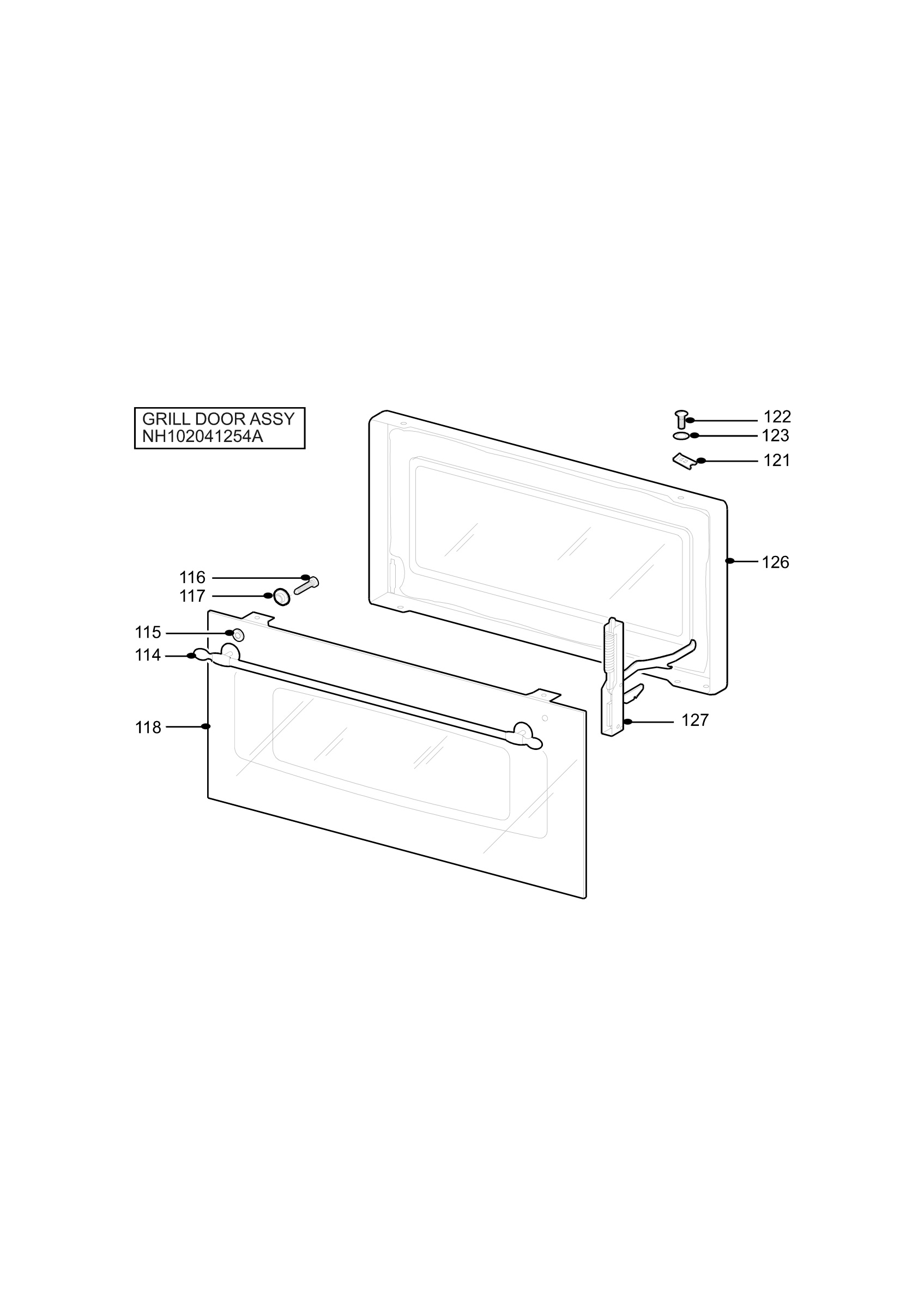 H10 Grill door assy