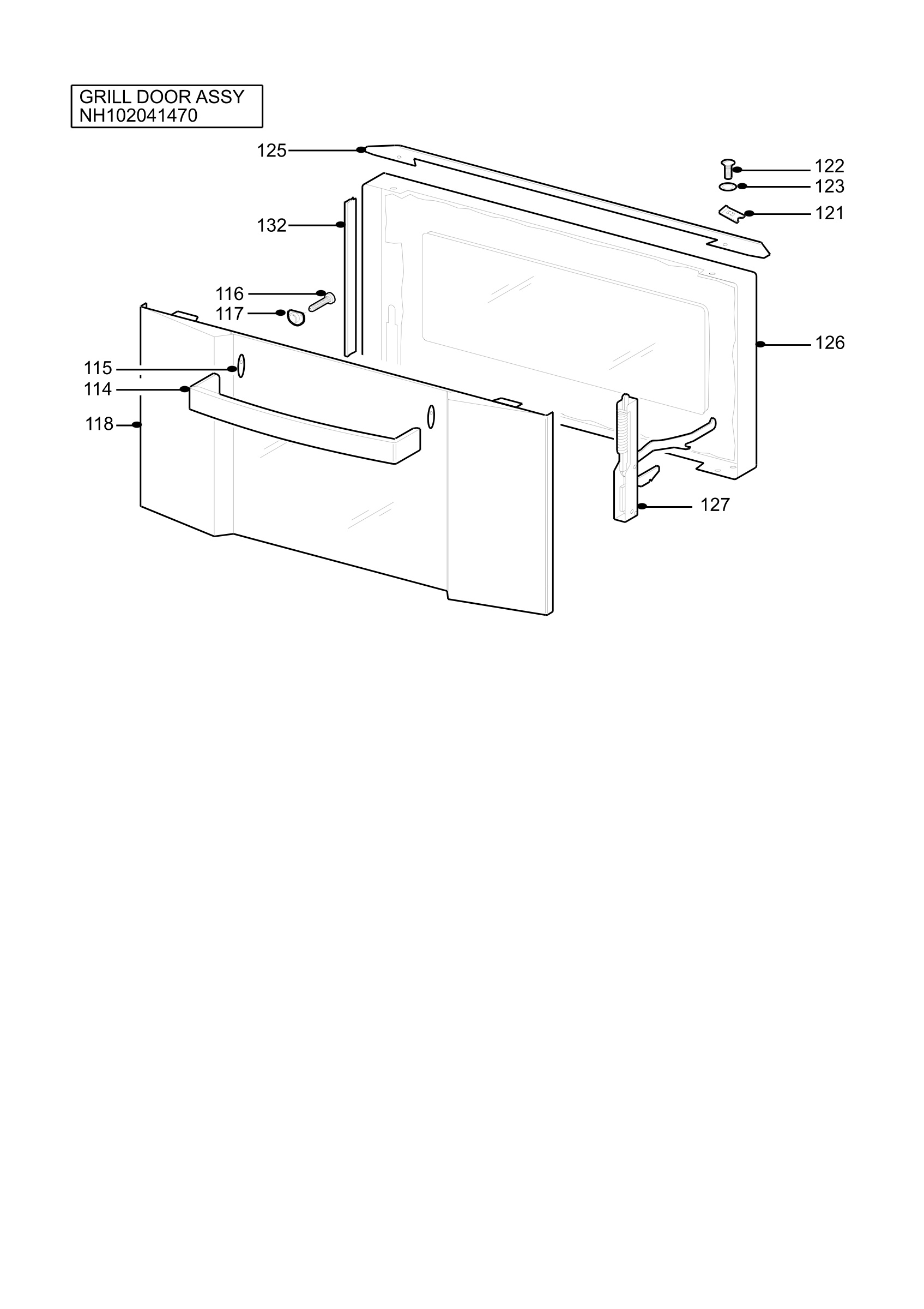 H10 Grill door assy