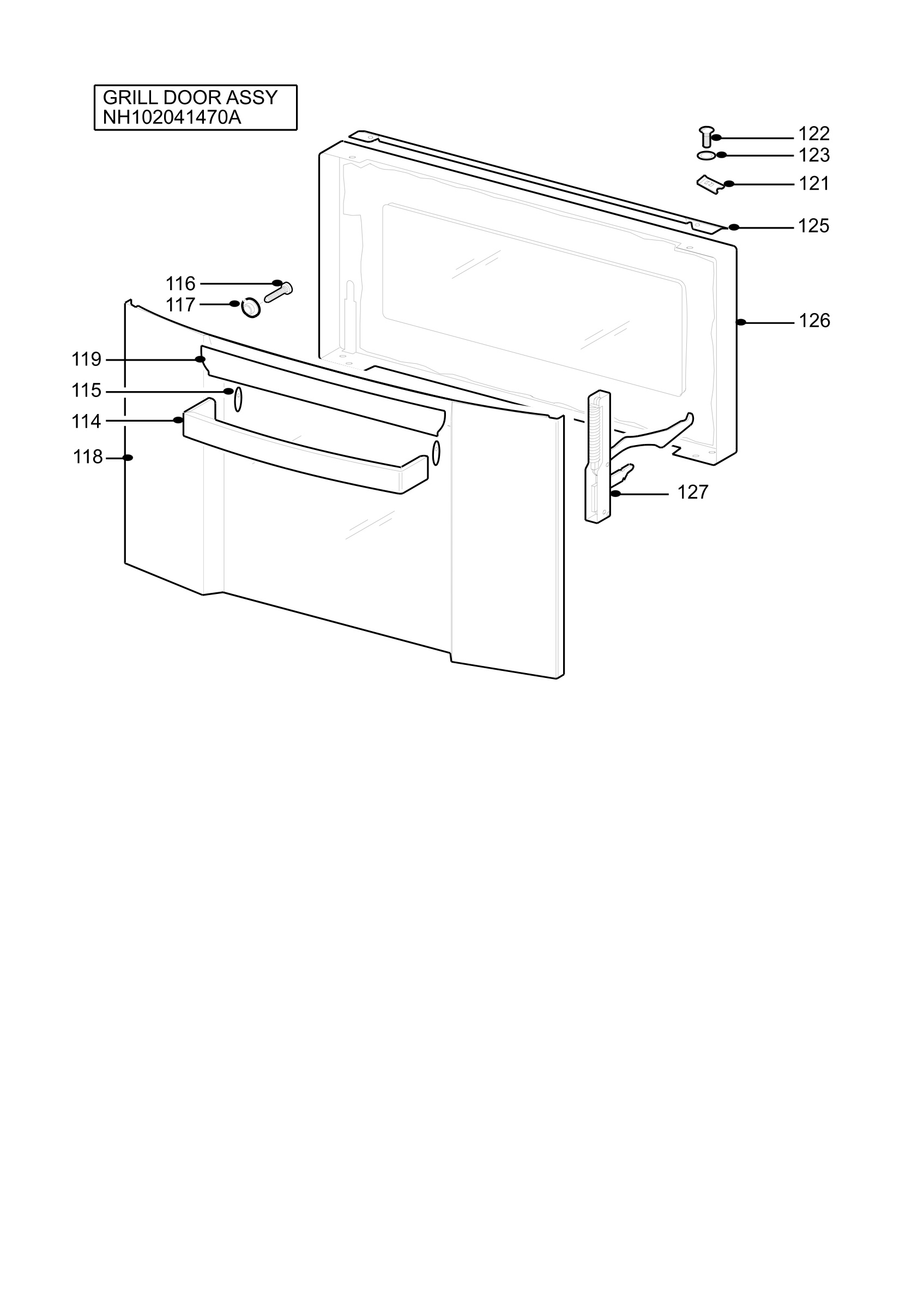 H10 Grill door assy