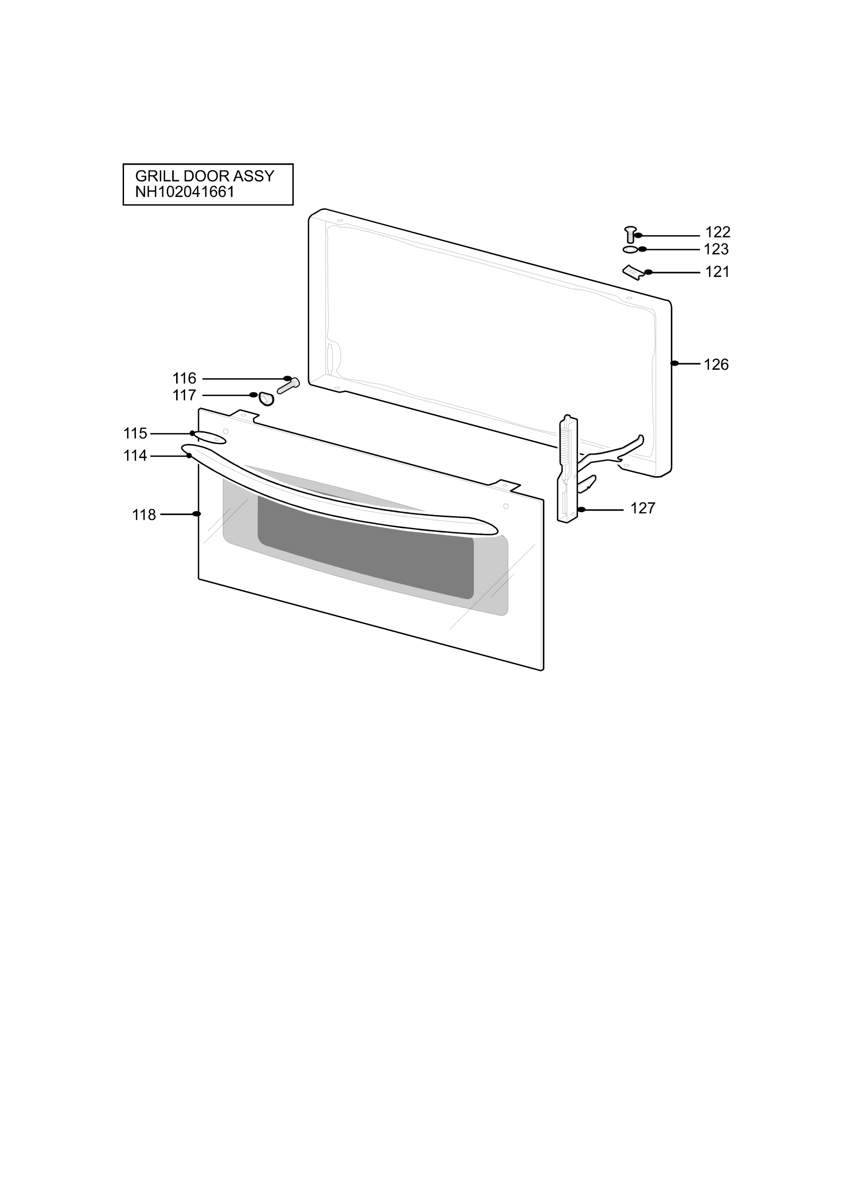 H10 Grill door assy