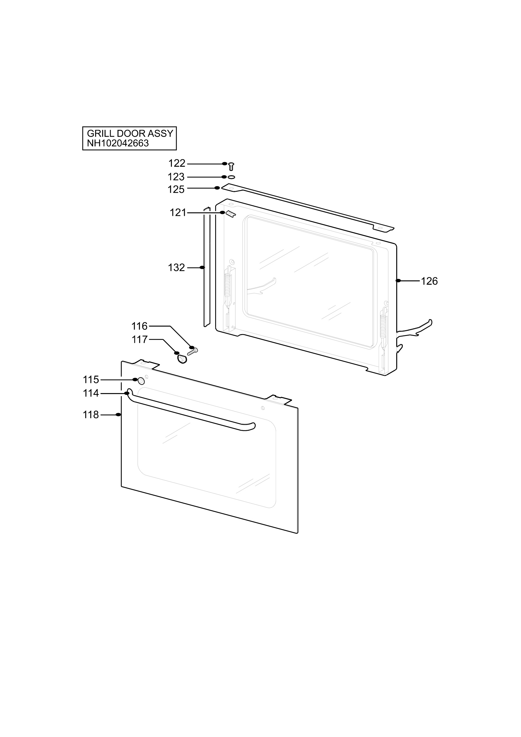 H10 Grill door assy