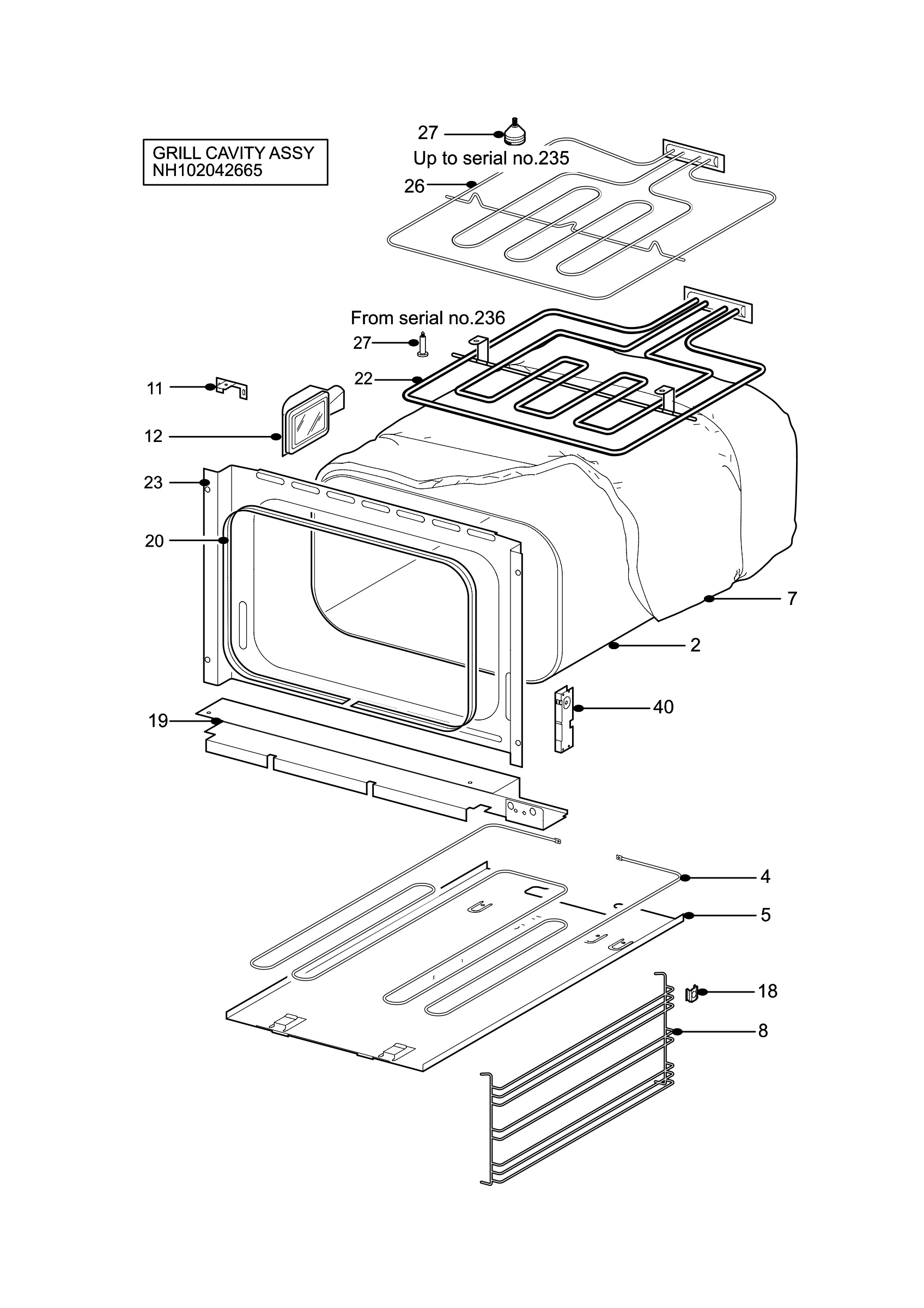 H10 Grill cavity assy