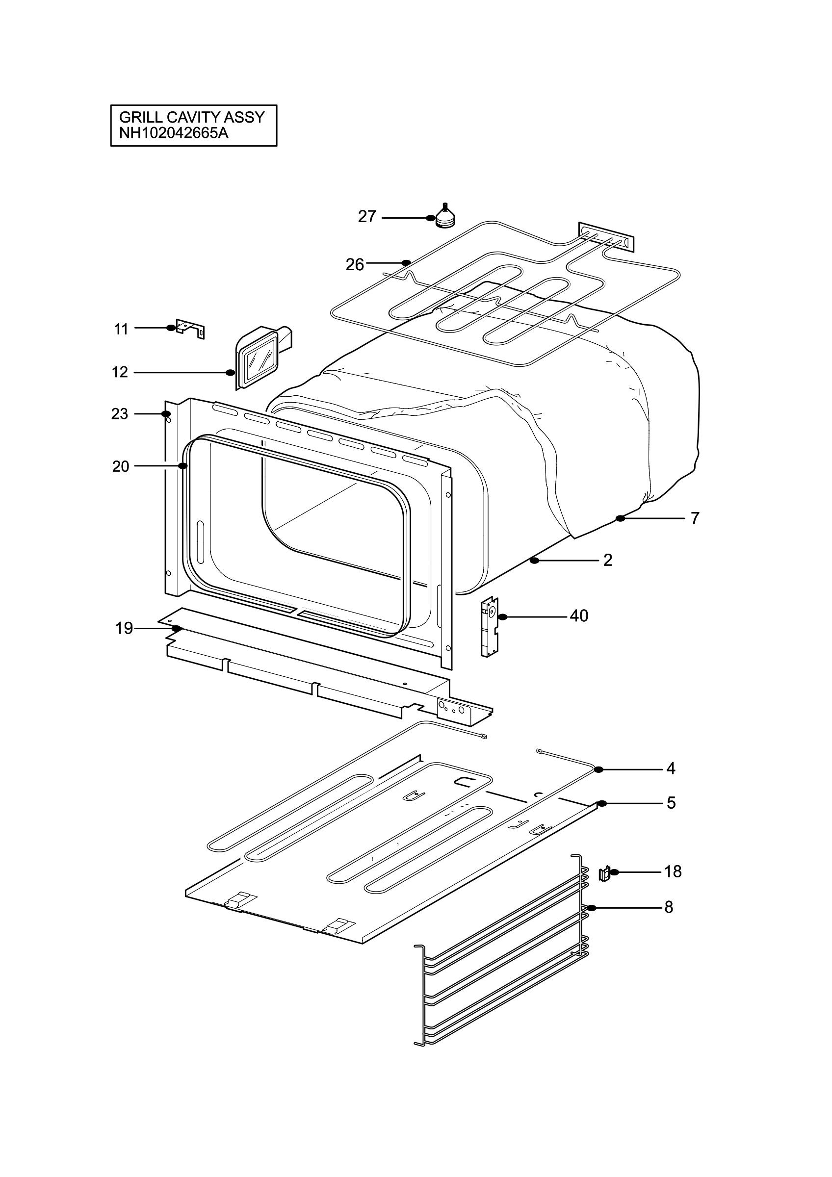 H10 Grill cavity assy