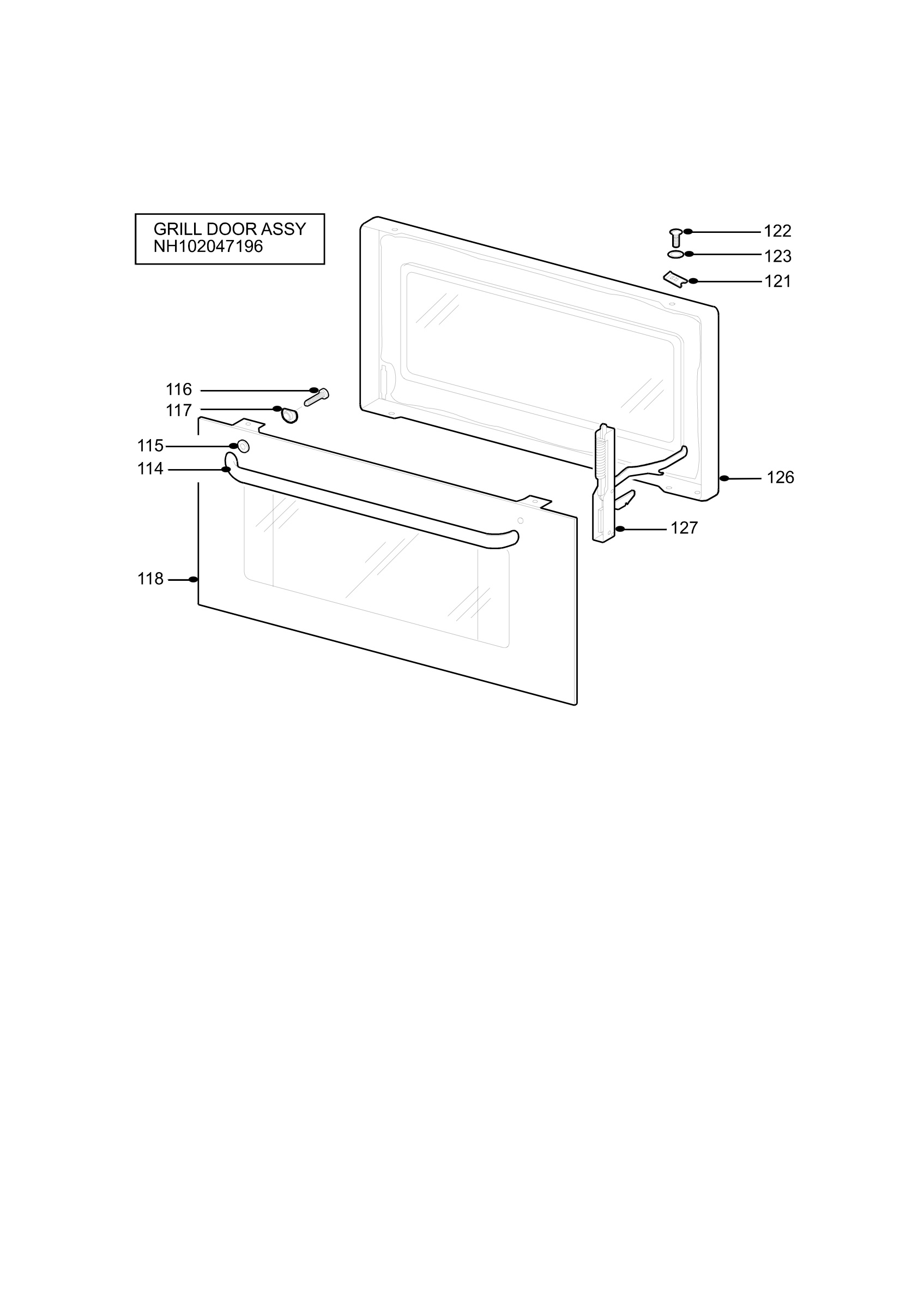 H10 Grill door assy