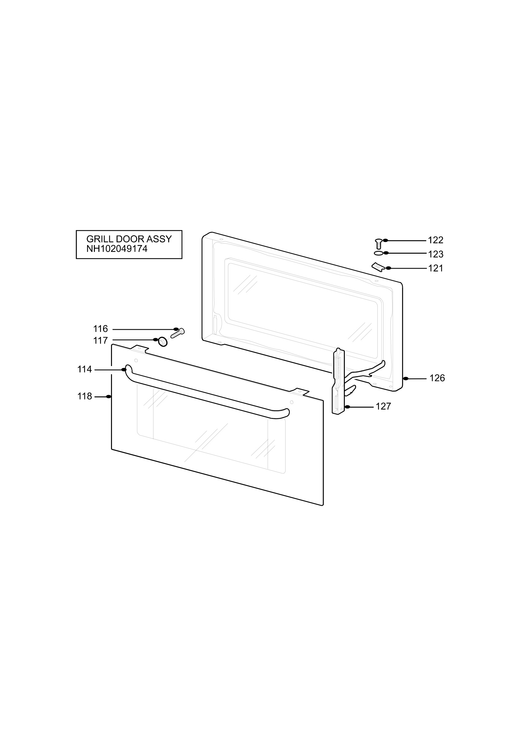 H10 Grill door assy