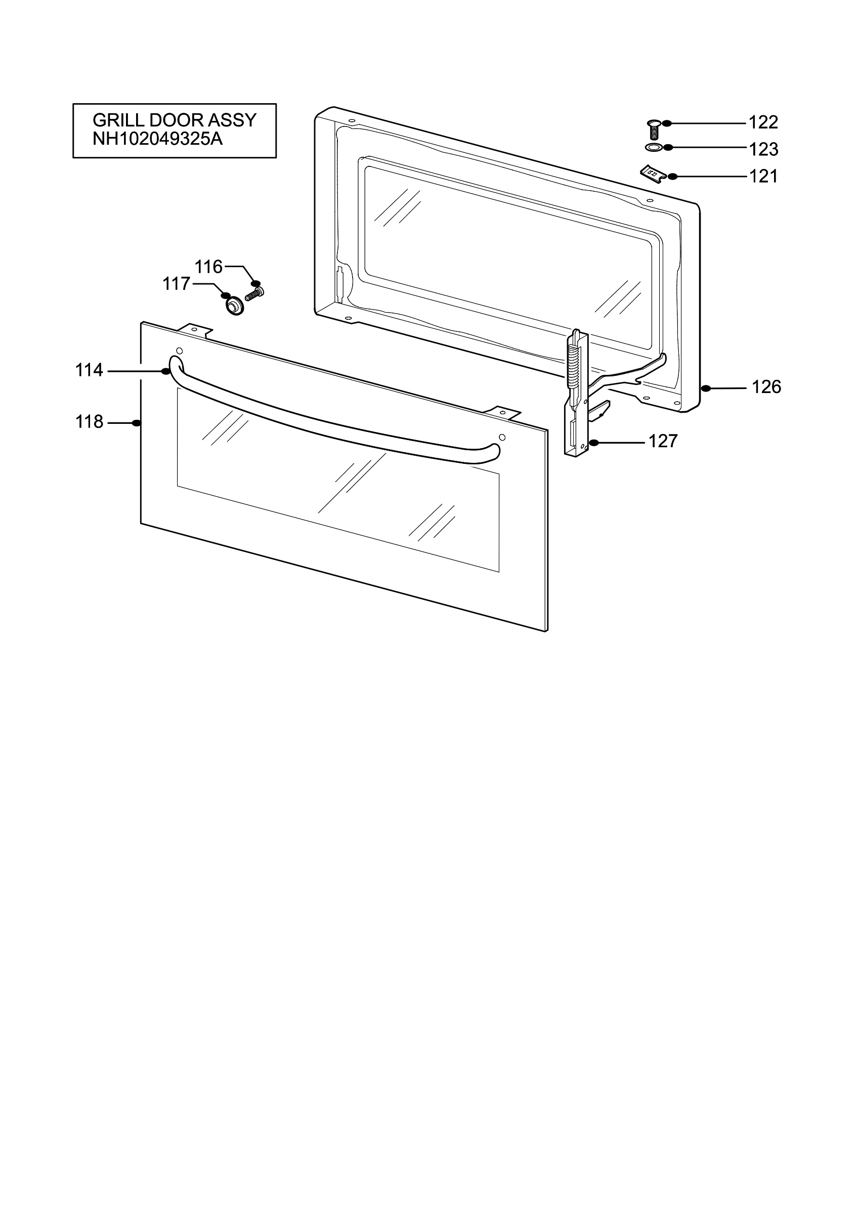 H10 Grill door assy