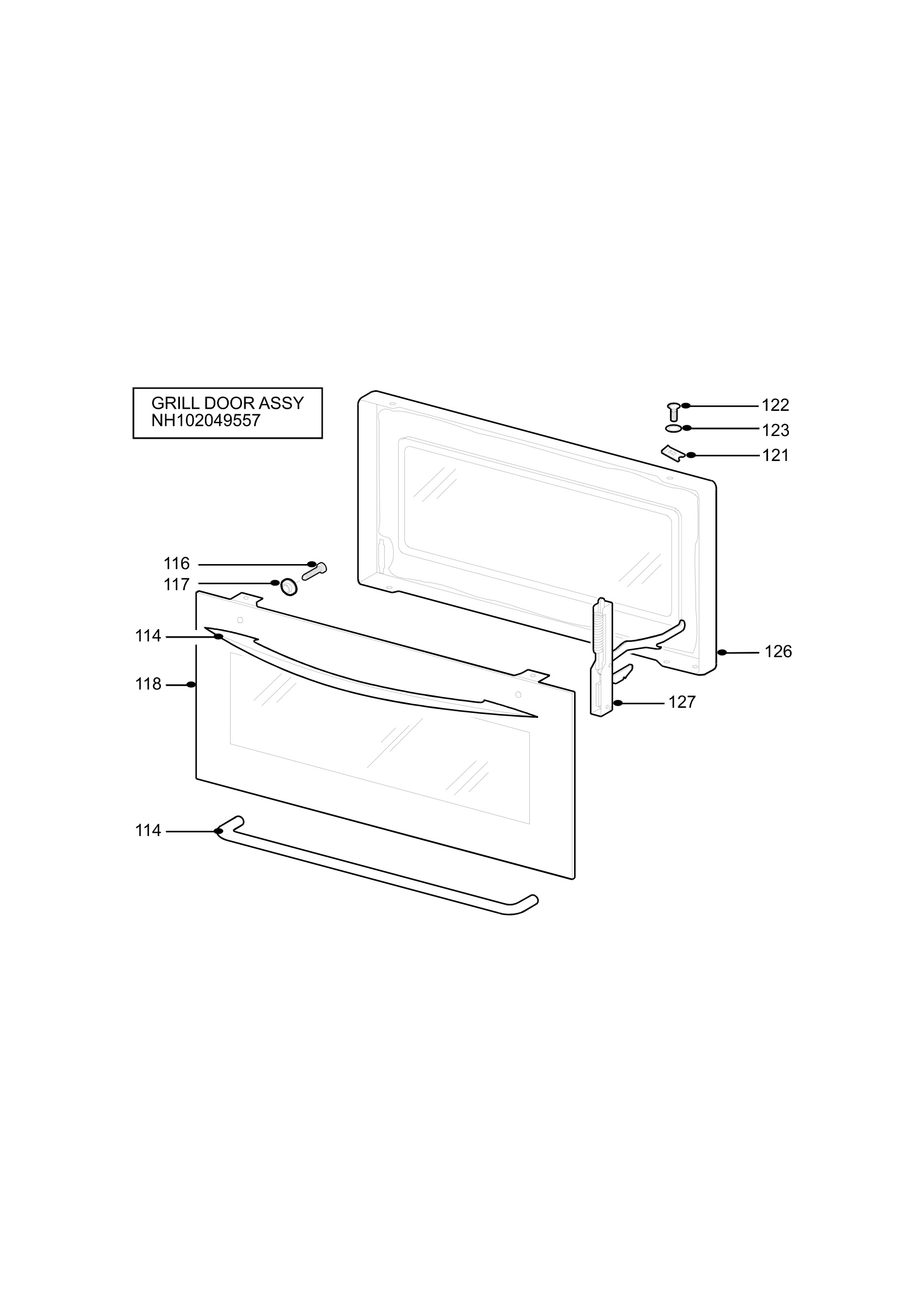 H10 Grill door assy