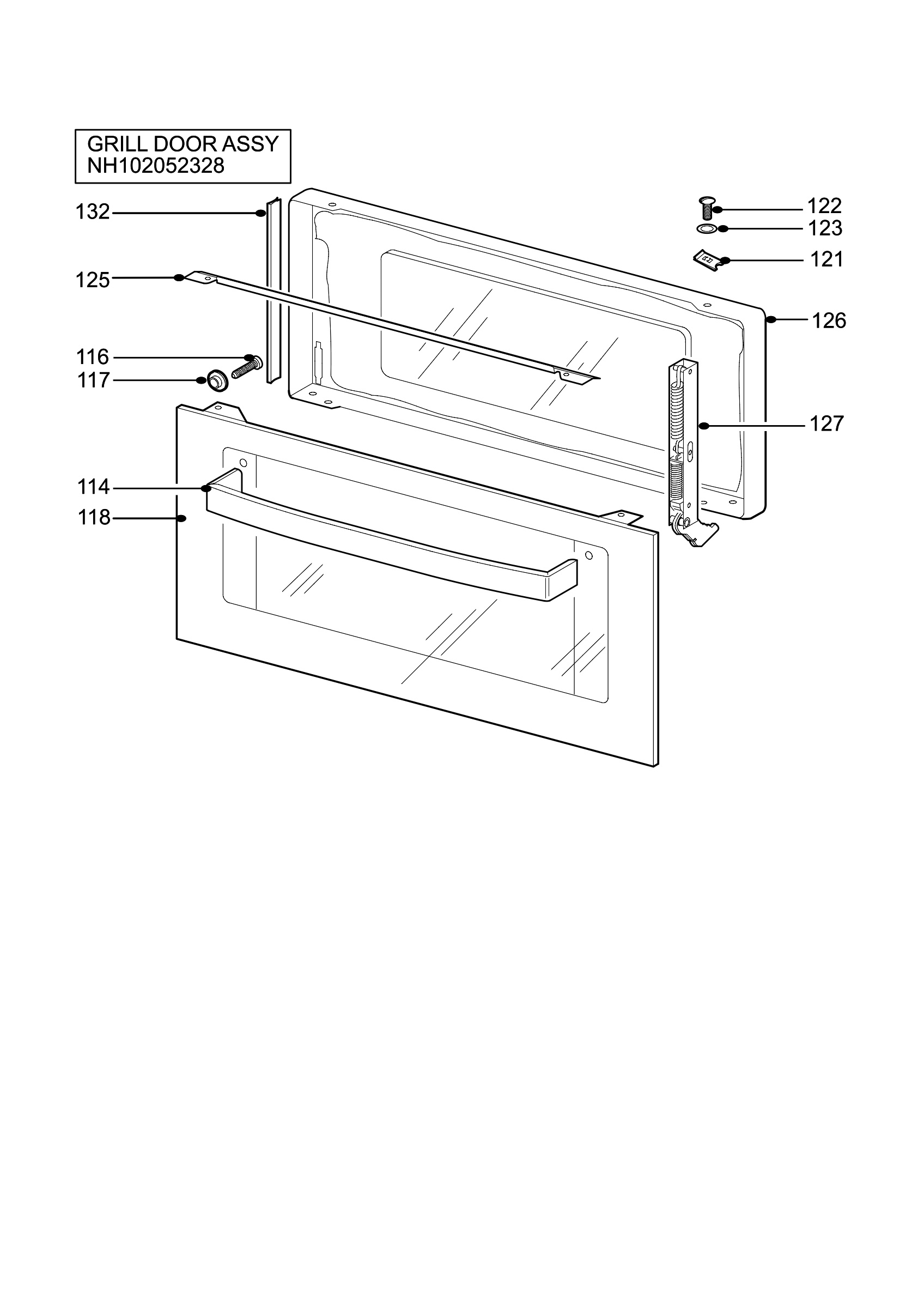 H10 Grill door assy