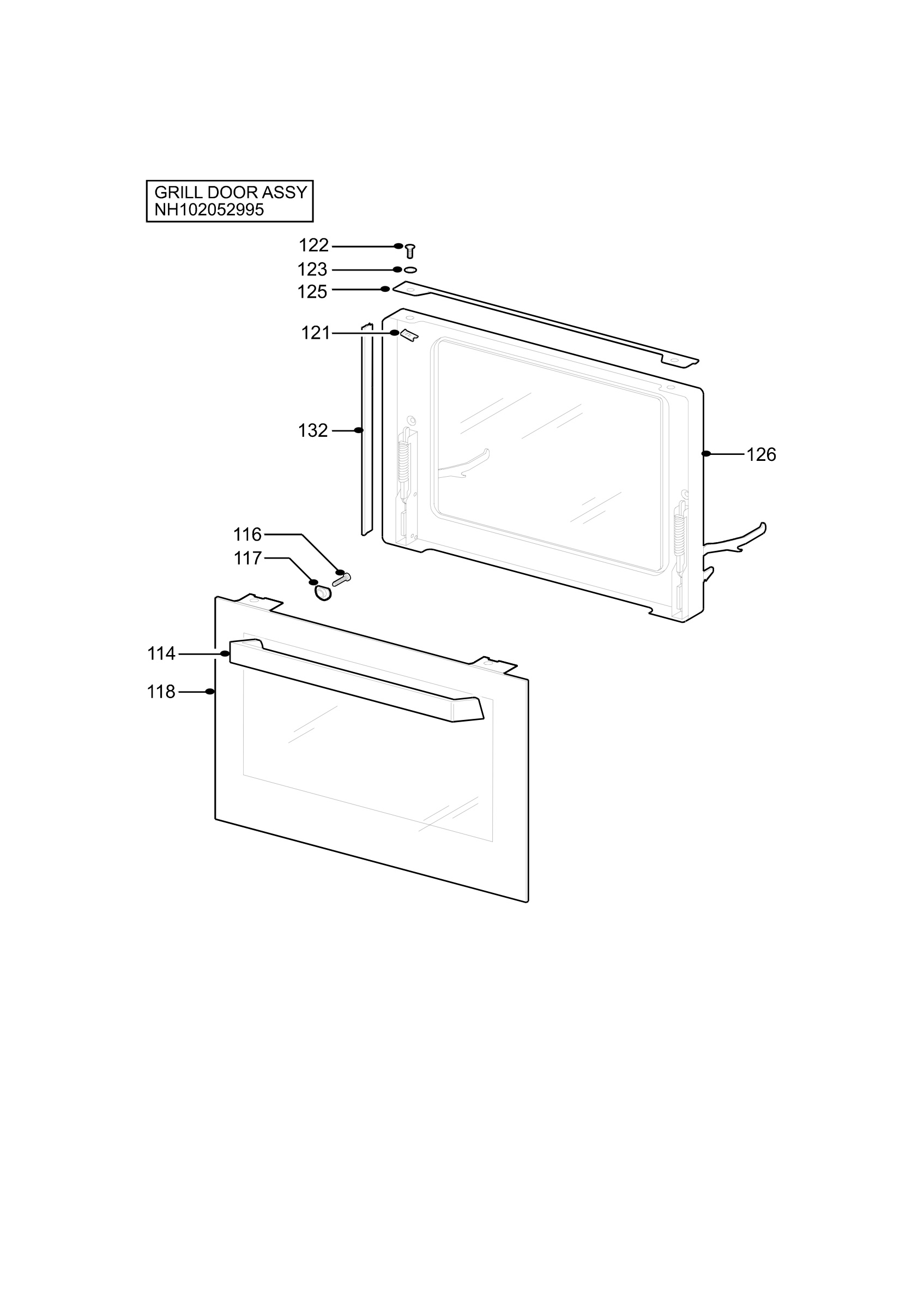 H10 Grill door assy