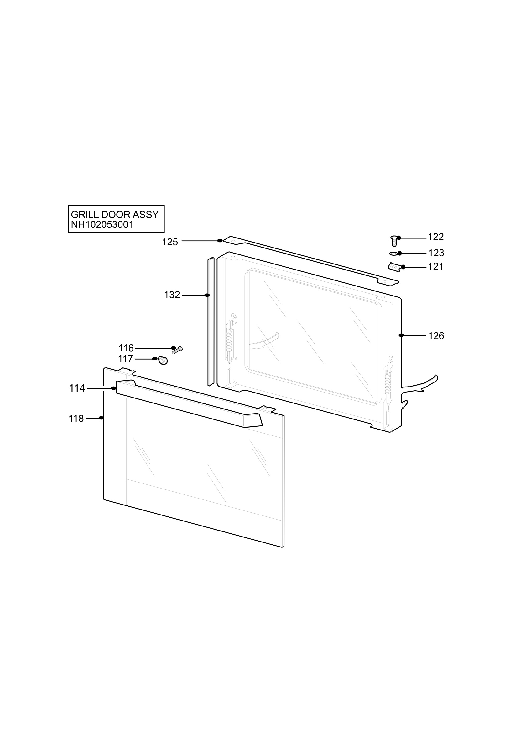 H10 Grill door assy