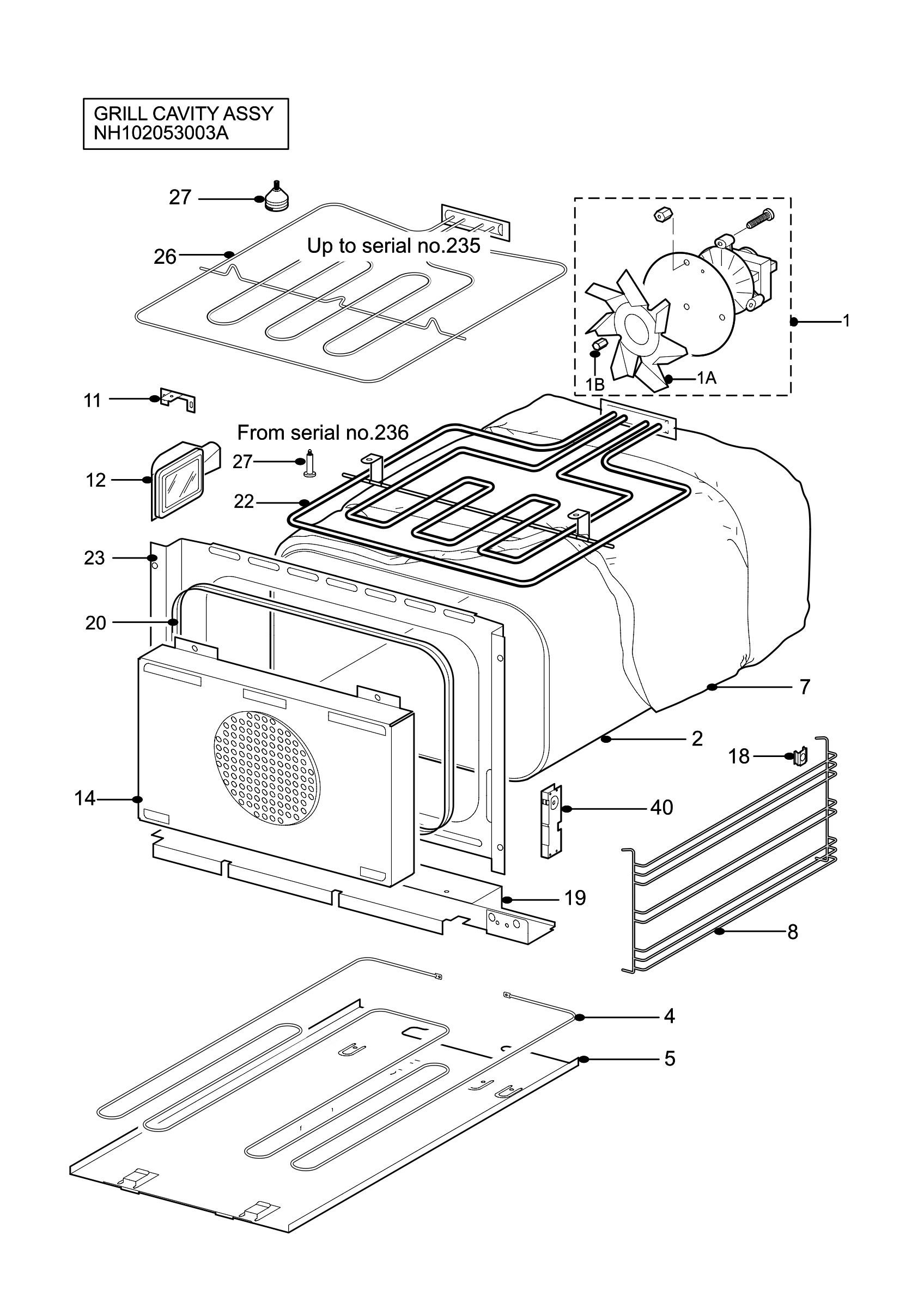 H10 Grill cavity assy