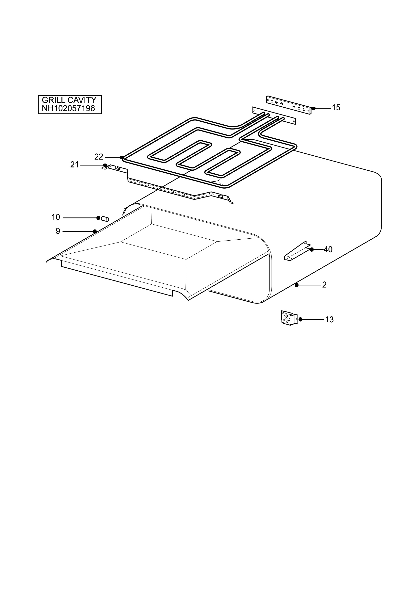 H10 Grill cavity assy