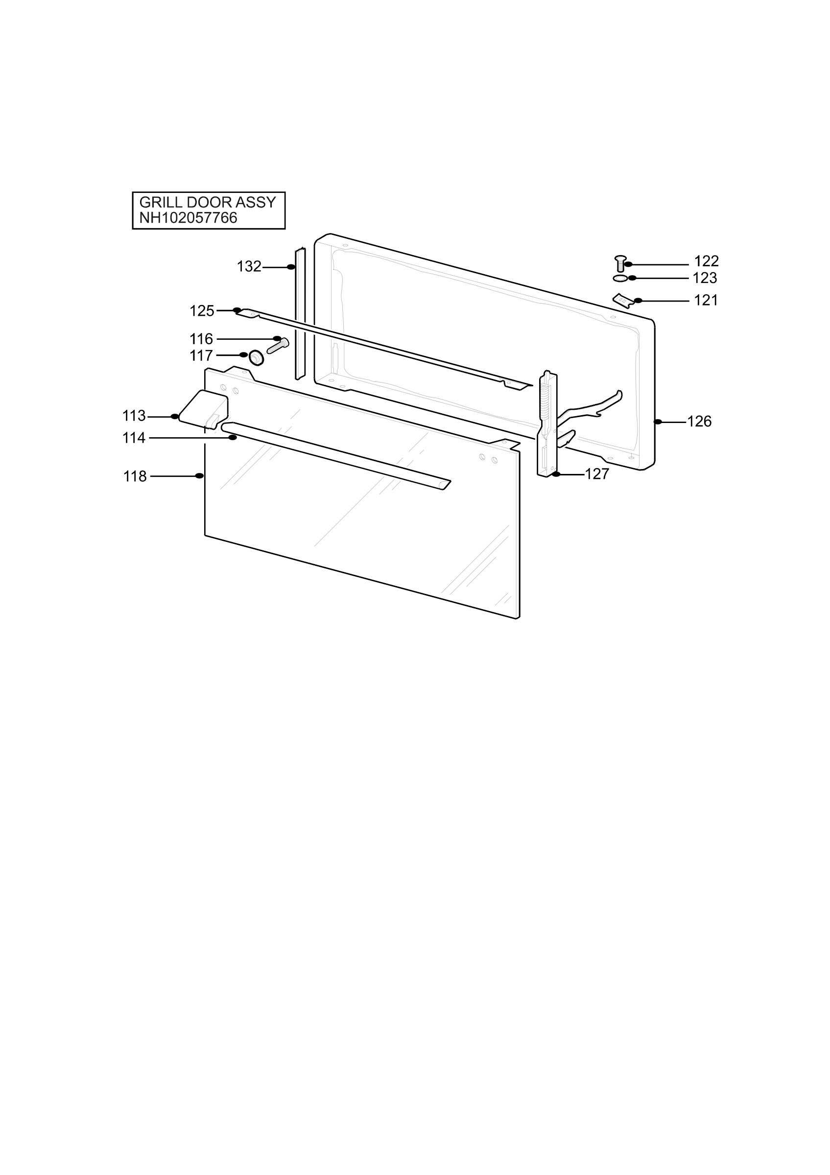 H10 Grill door assy