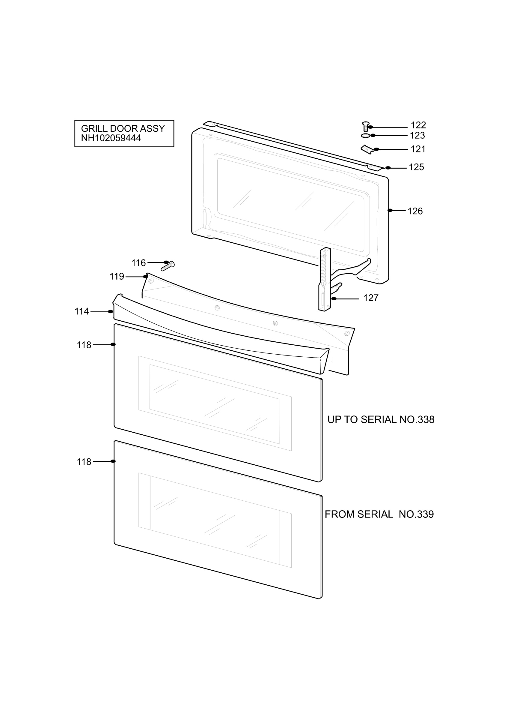 H10 Grill door assy