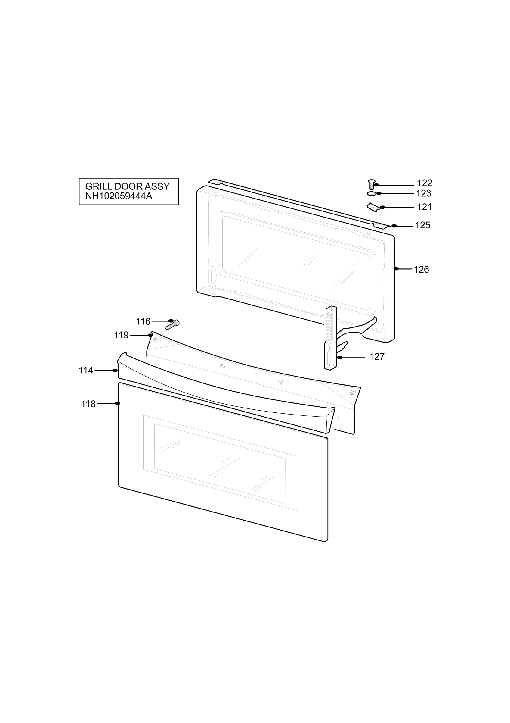 H10 Grill door assy