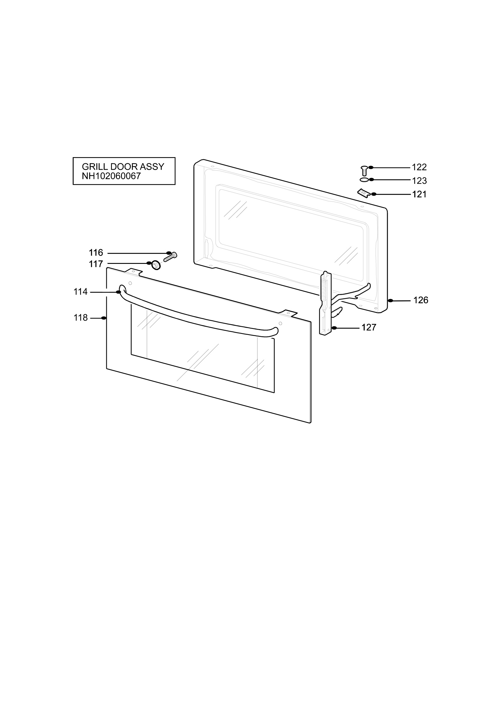 H10 Grill door assy