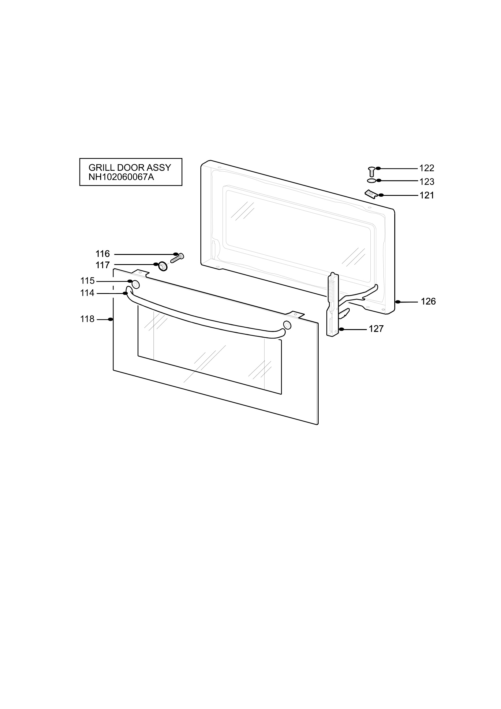 H10 Grill door assy