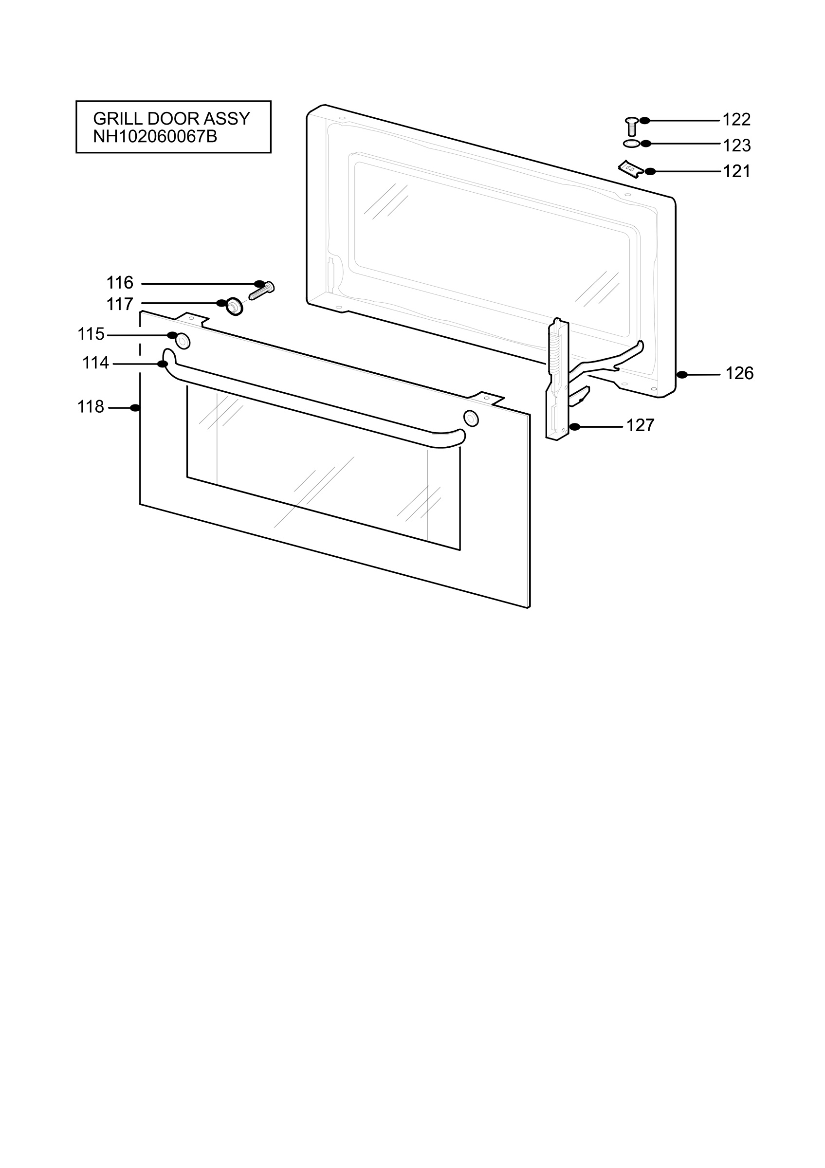 H10 Grill door assy