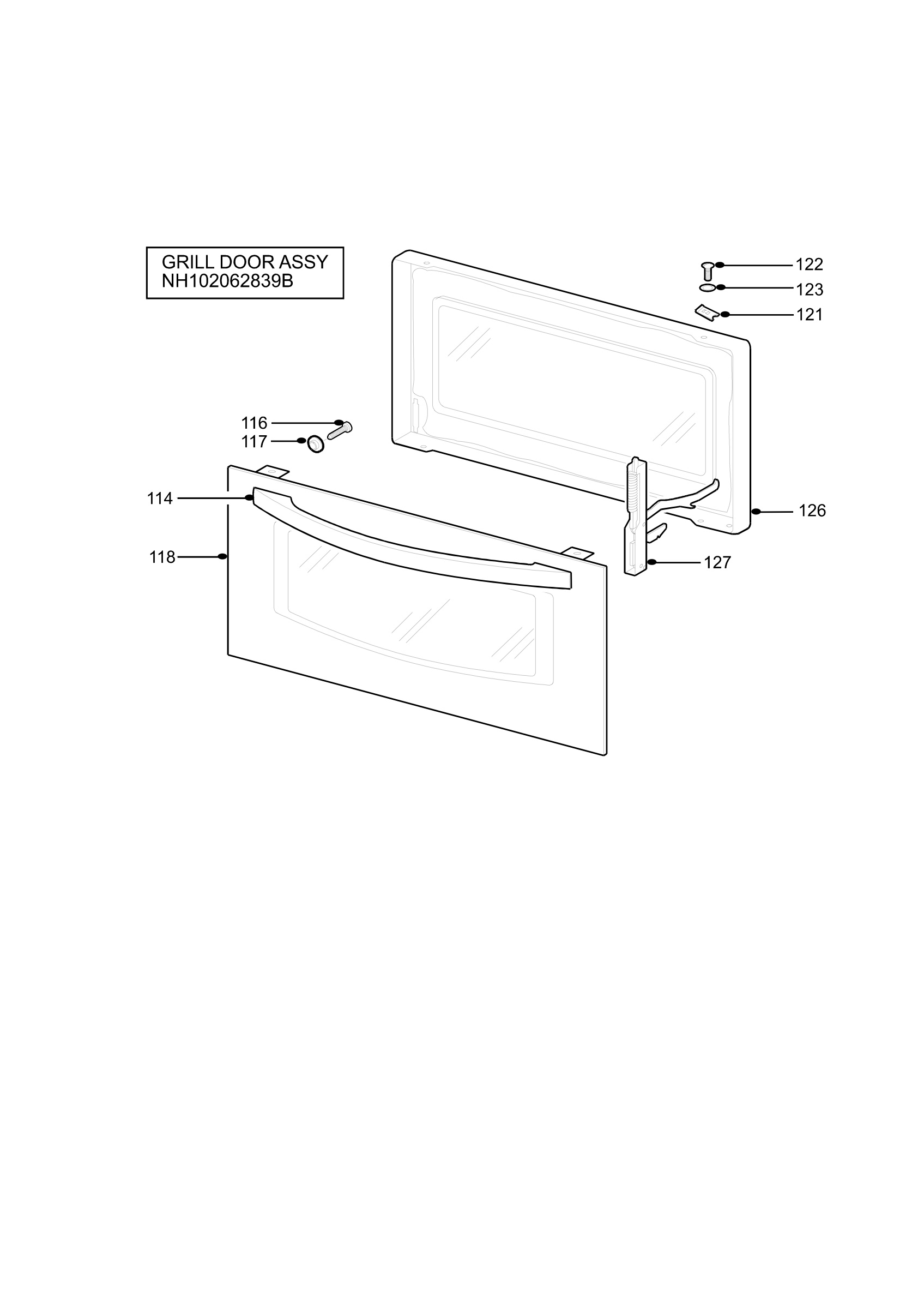 H10 Grill door assy