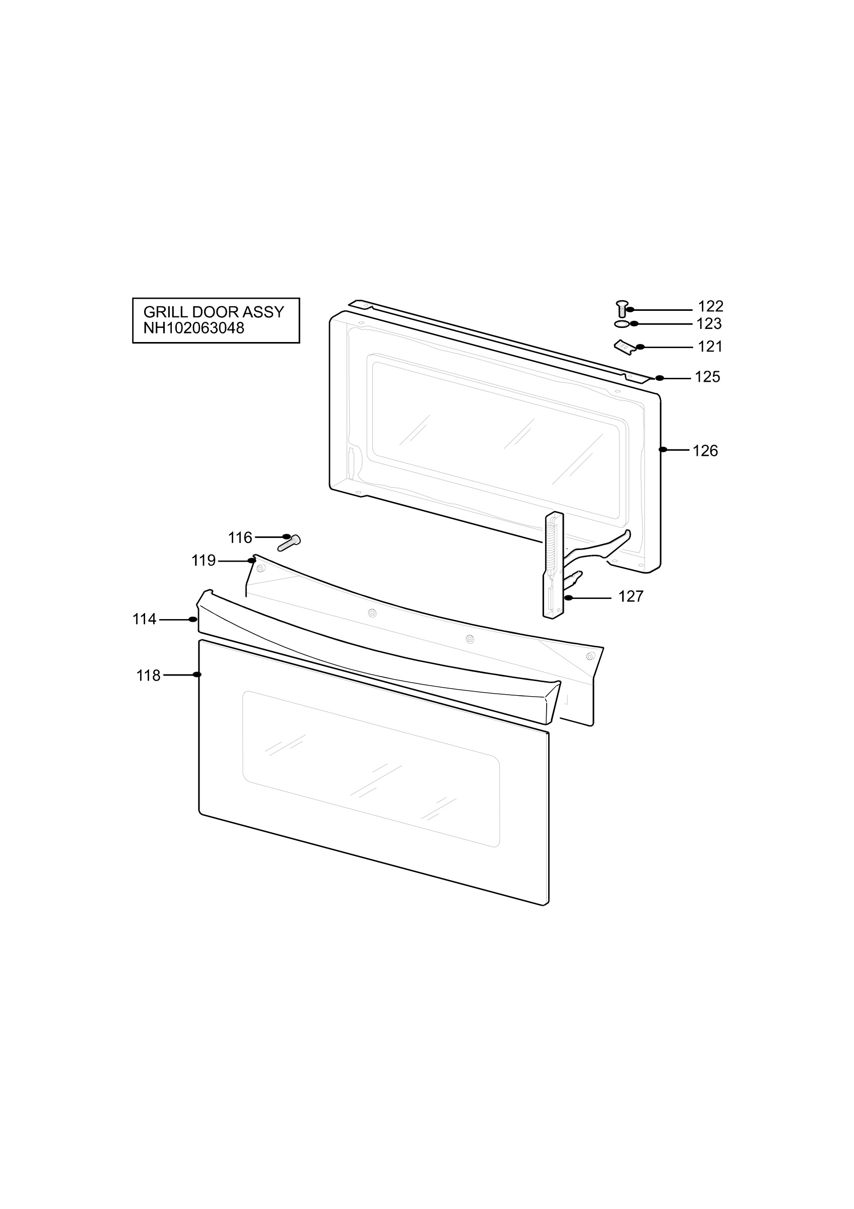 H10 Grill door assy