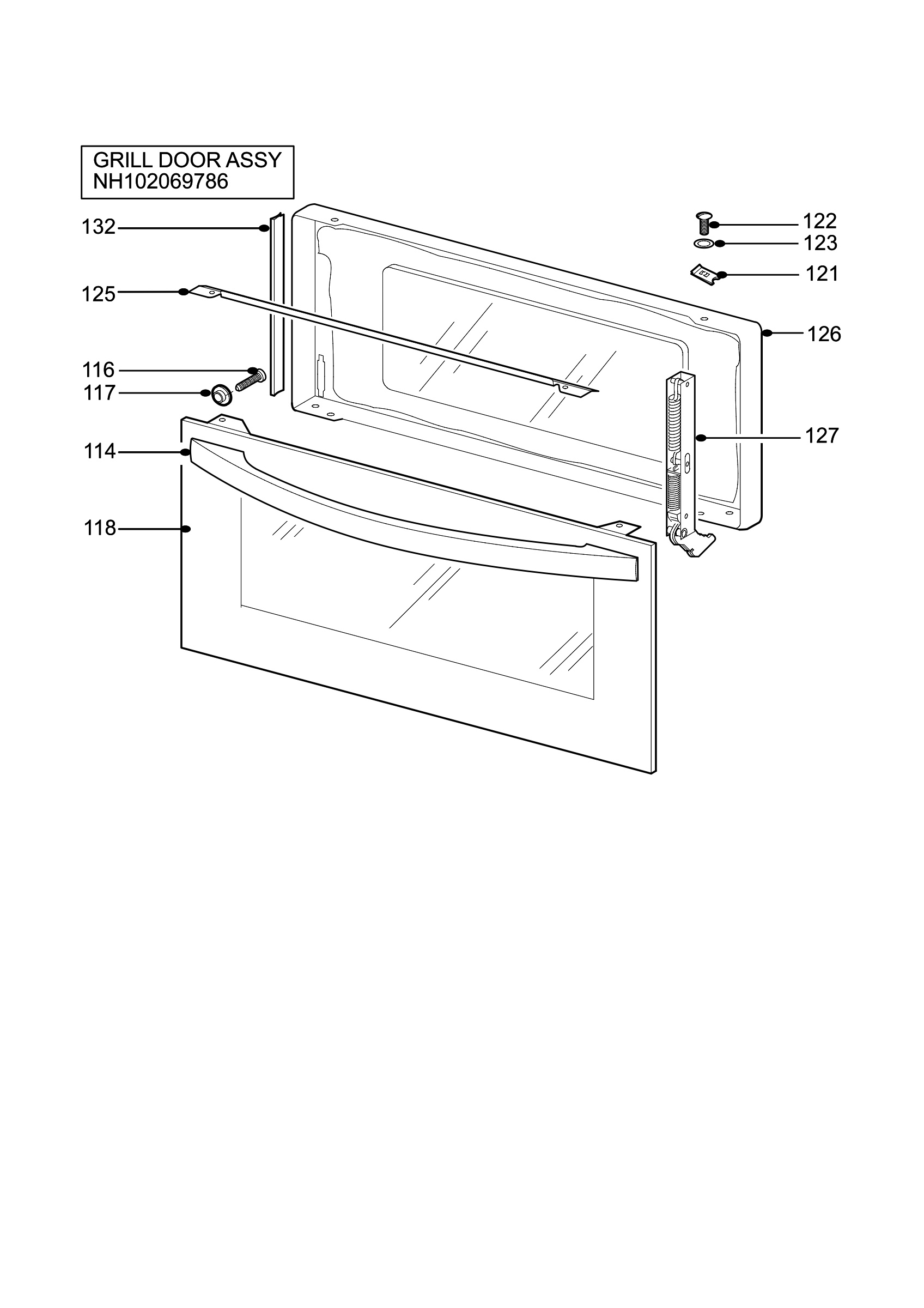 H10 Grill door assy