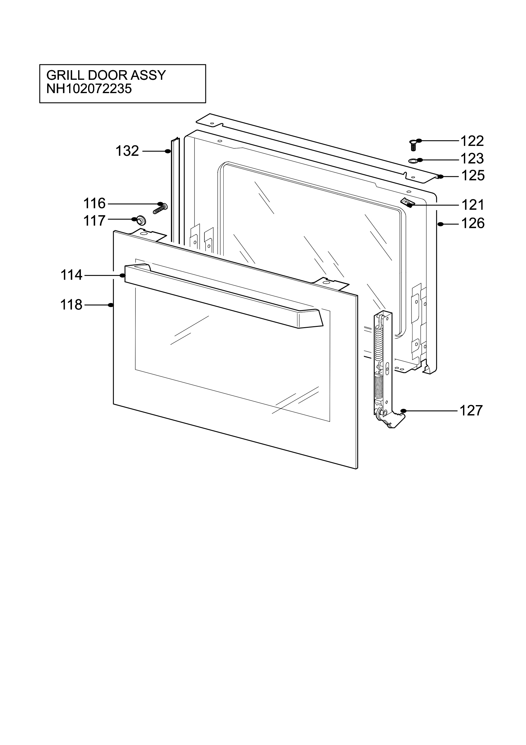 H10 Grill door assy