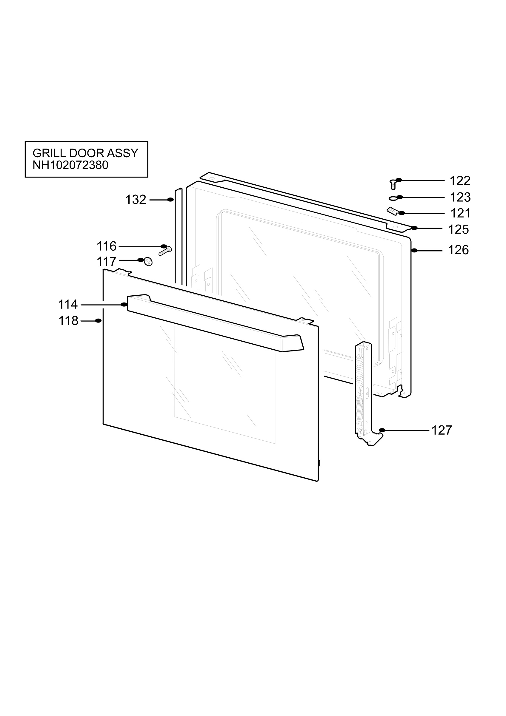 H10 Grill door assy