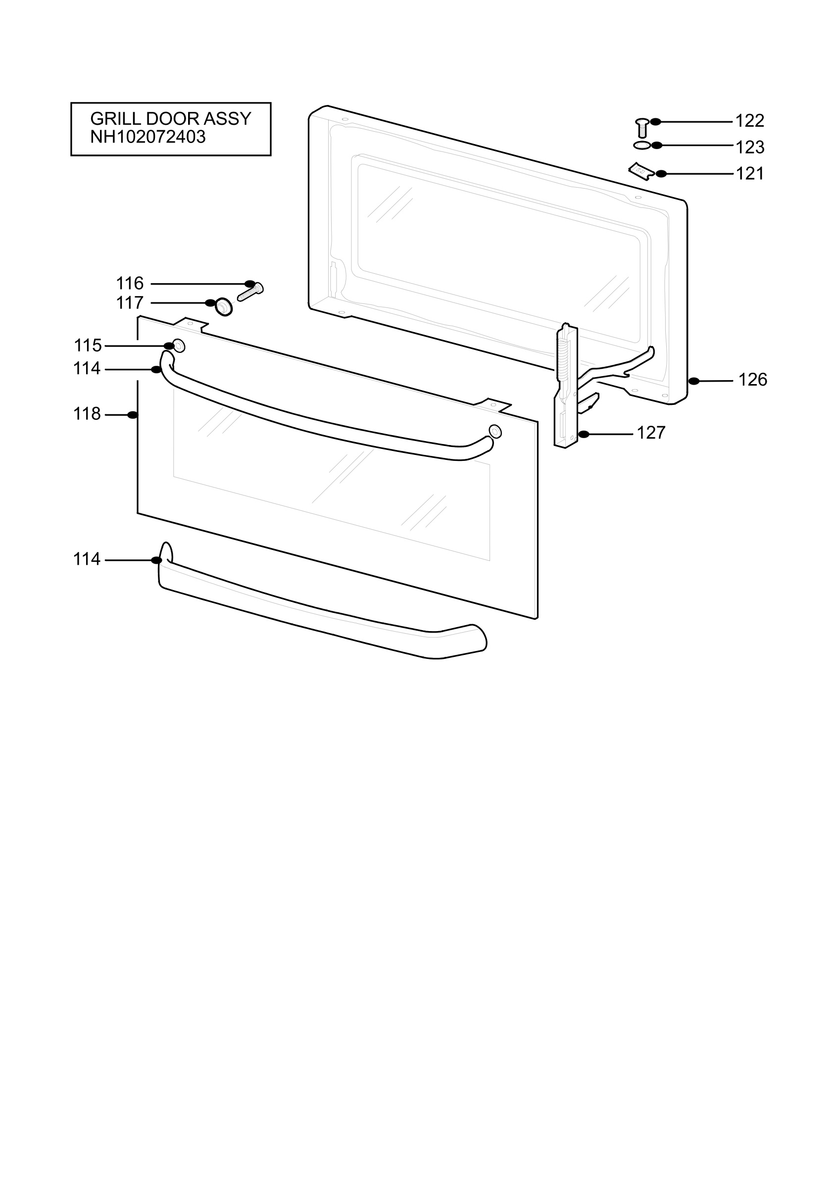 H10 Grill door assy