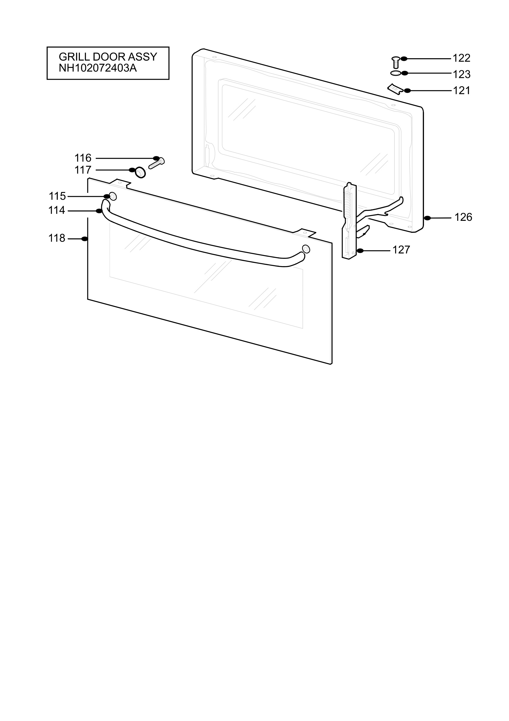 H10 Grill door assy