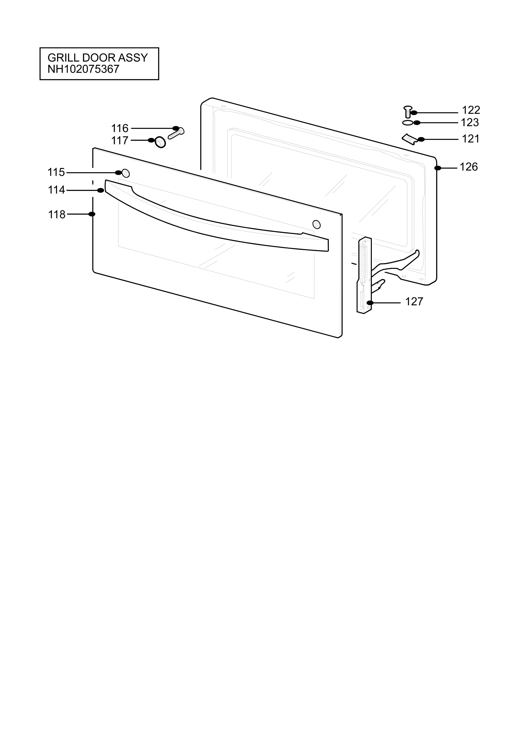 H10 Grill door assy