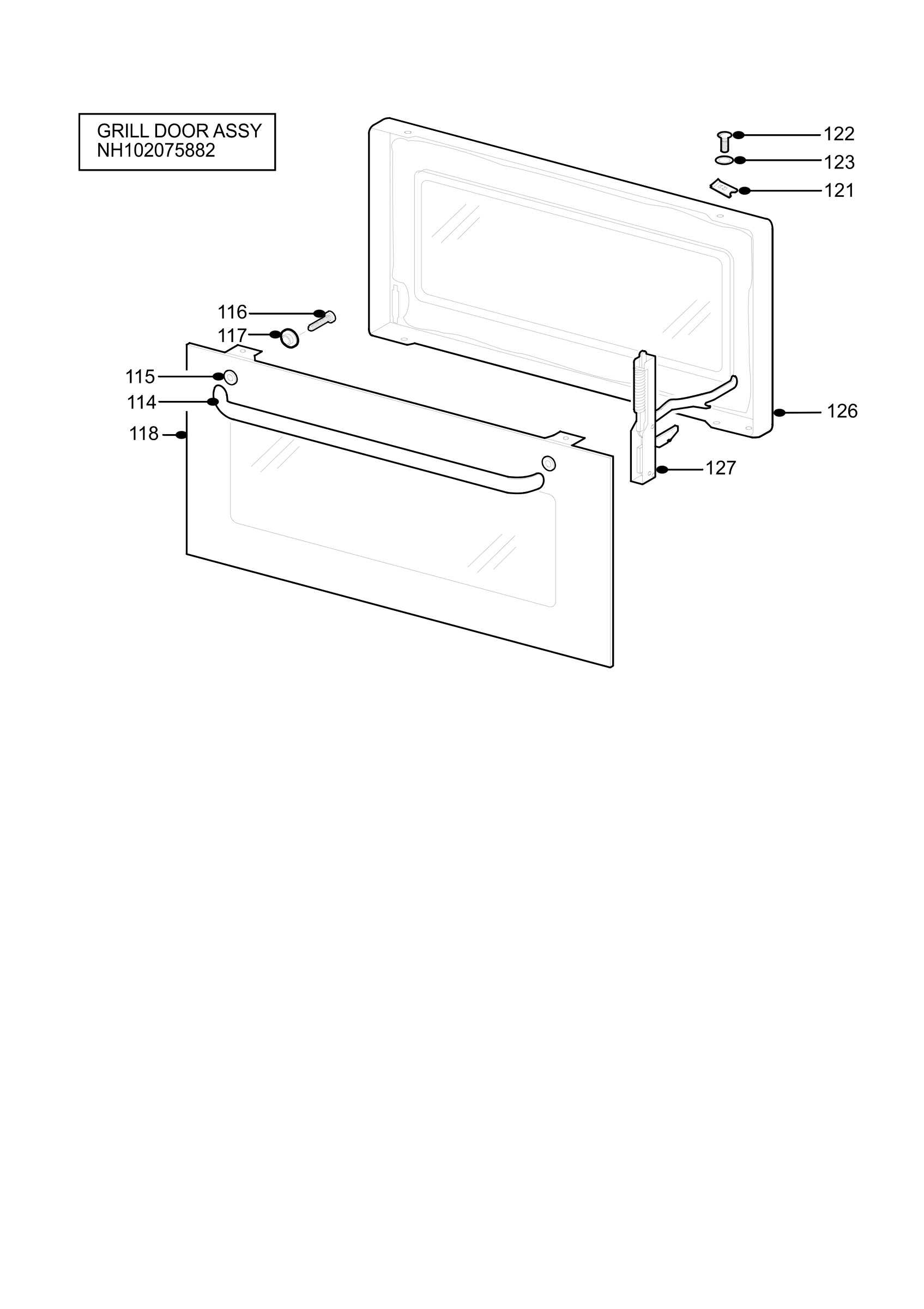 H10 Grill door assy