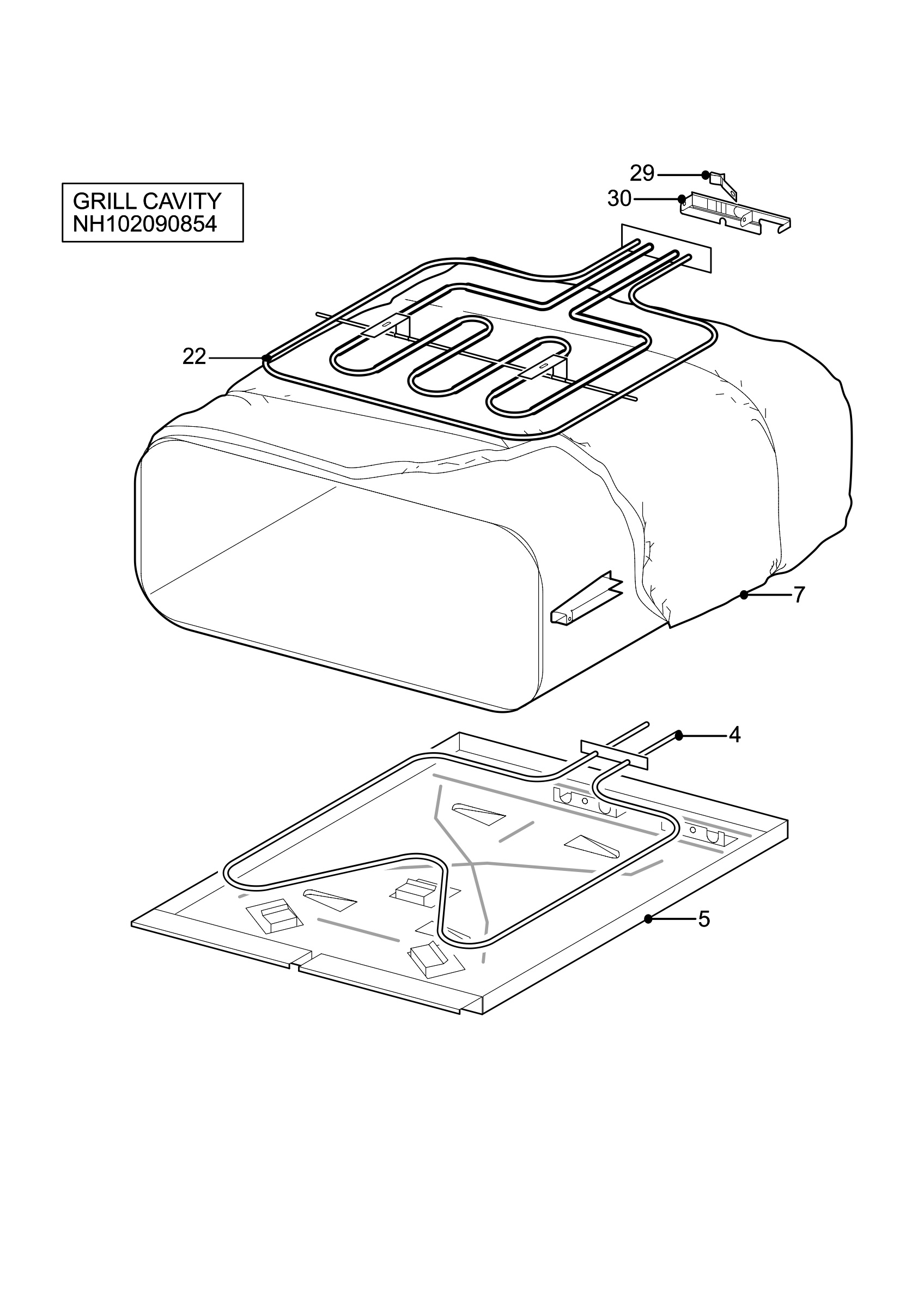 H10 Grill cavity assy