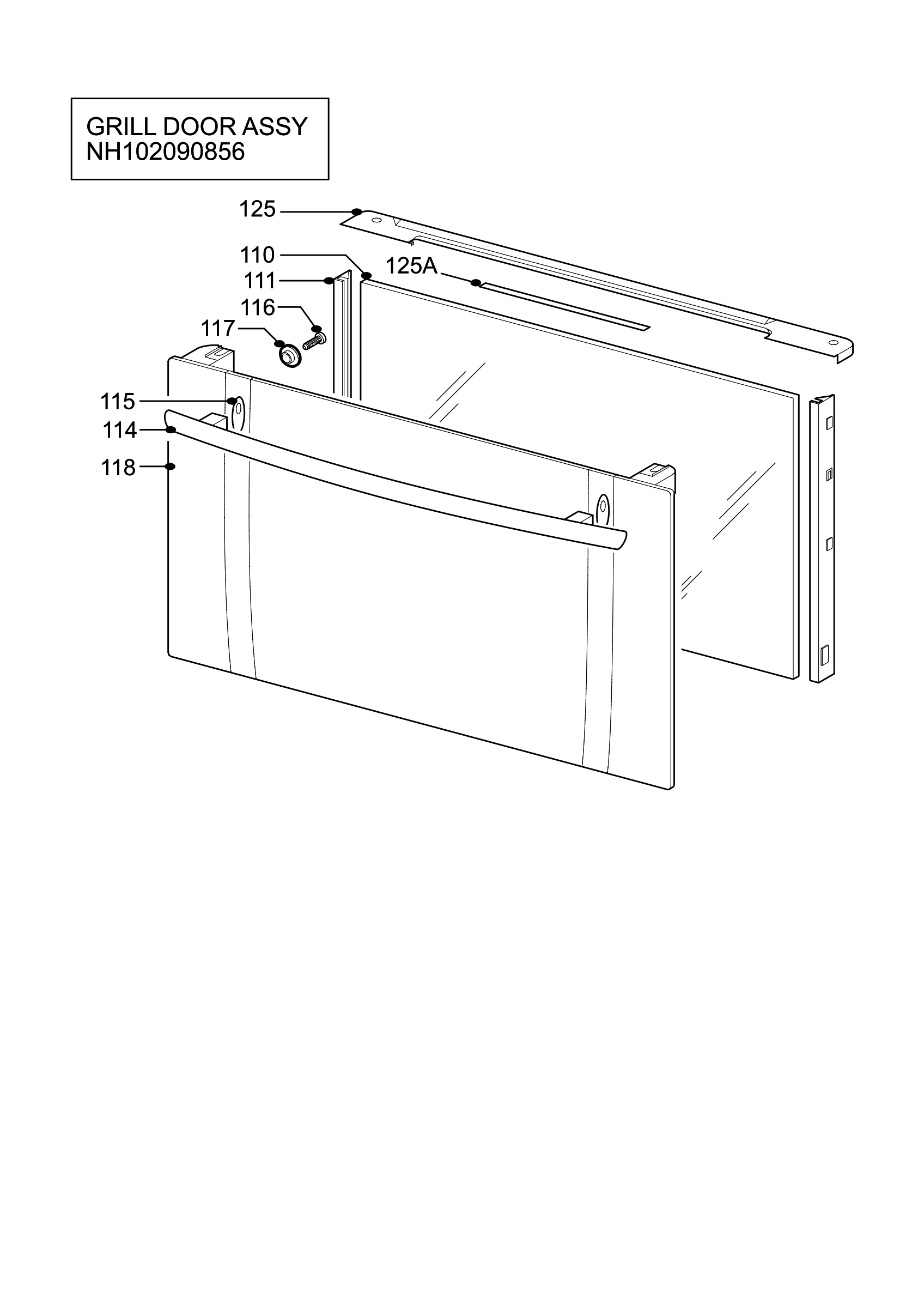 H10 Grill door assy