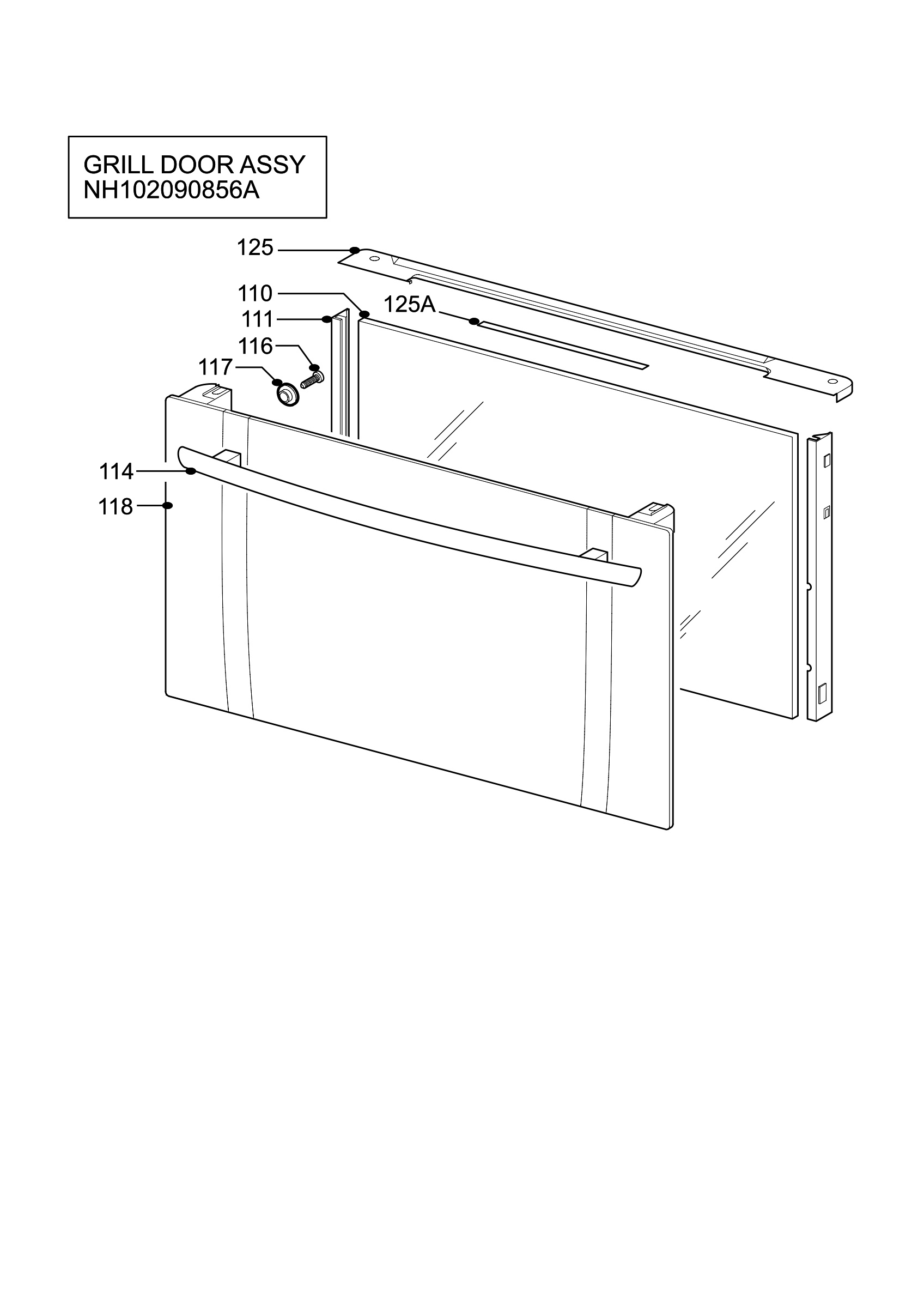 H10 Grill door assy