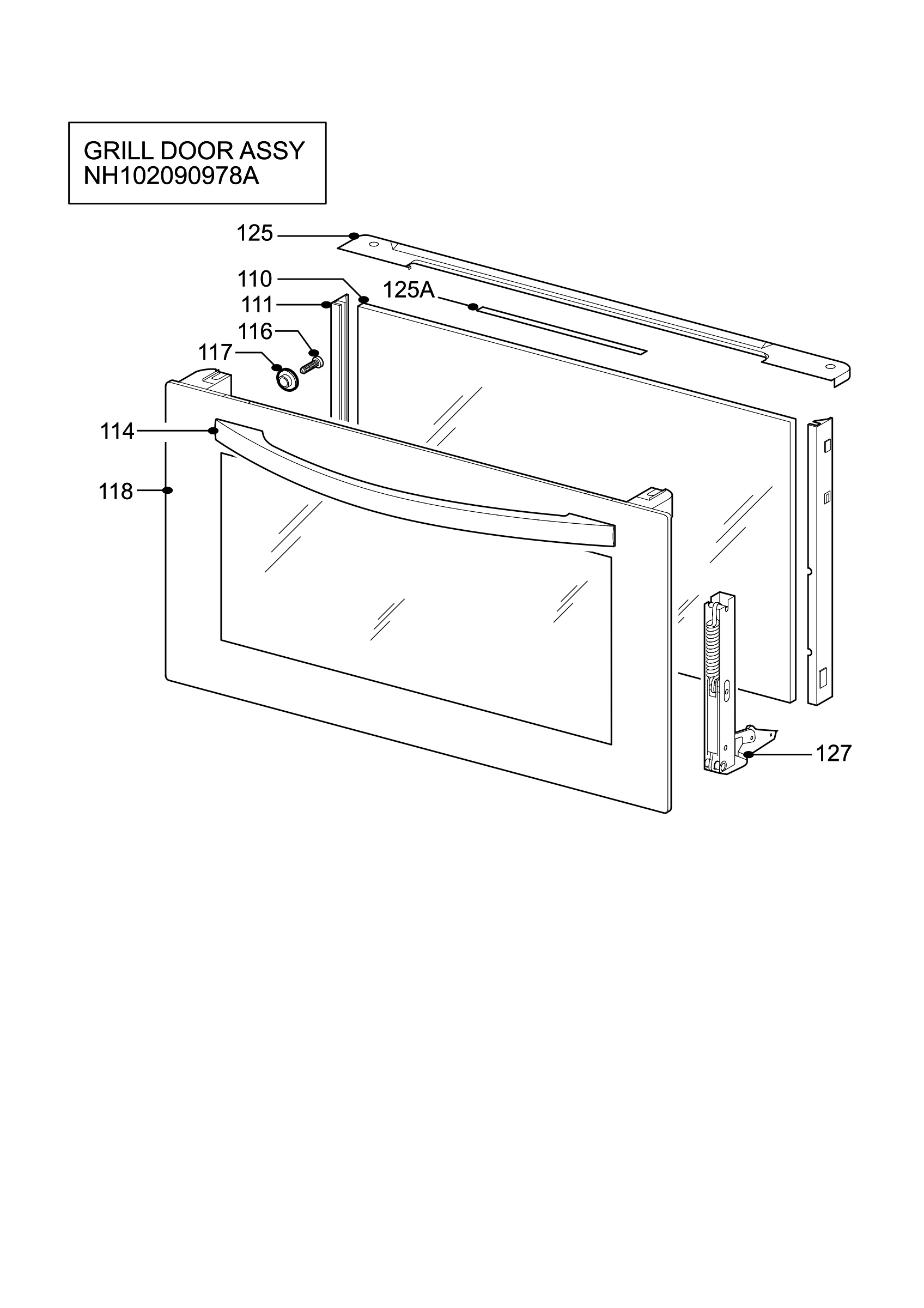H10 Grill door assy