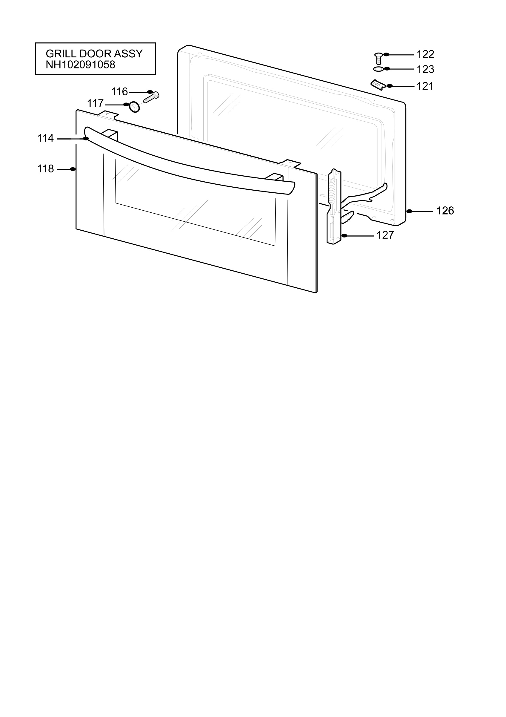 H10 Grill door assy